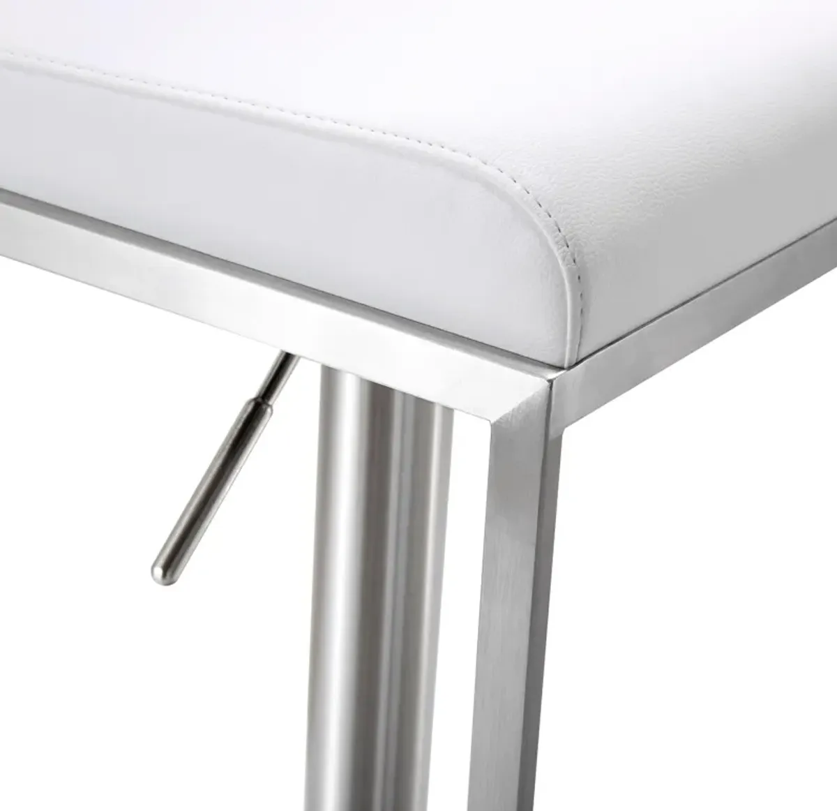 Amalfi White Performance Vegan Leather Adjustable Stool