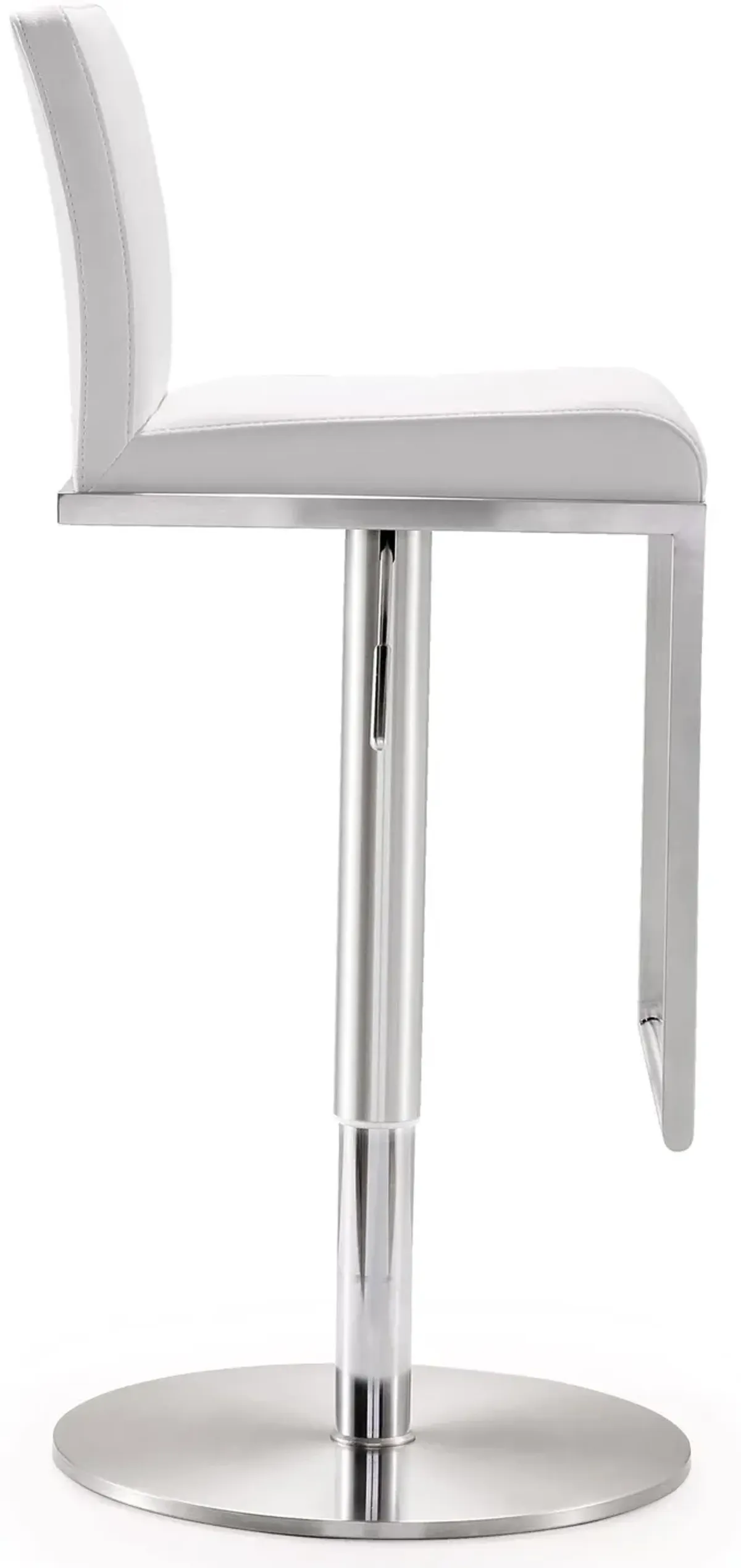 Amalfi White Performance Vegan Leather Adjustable Stool