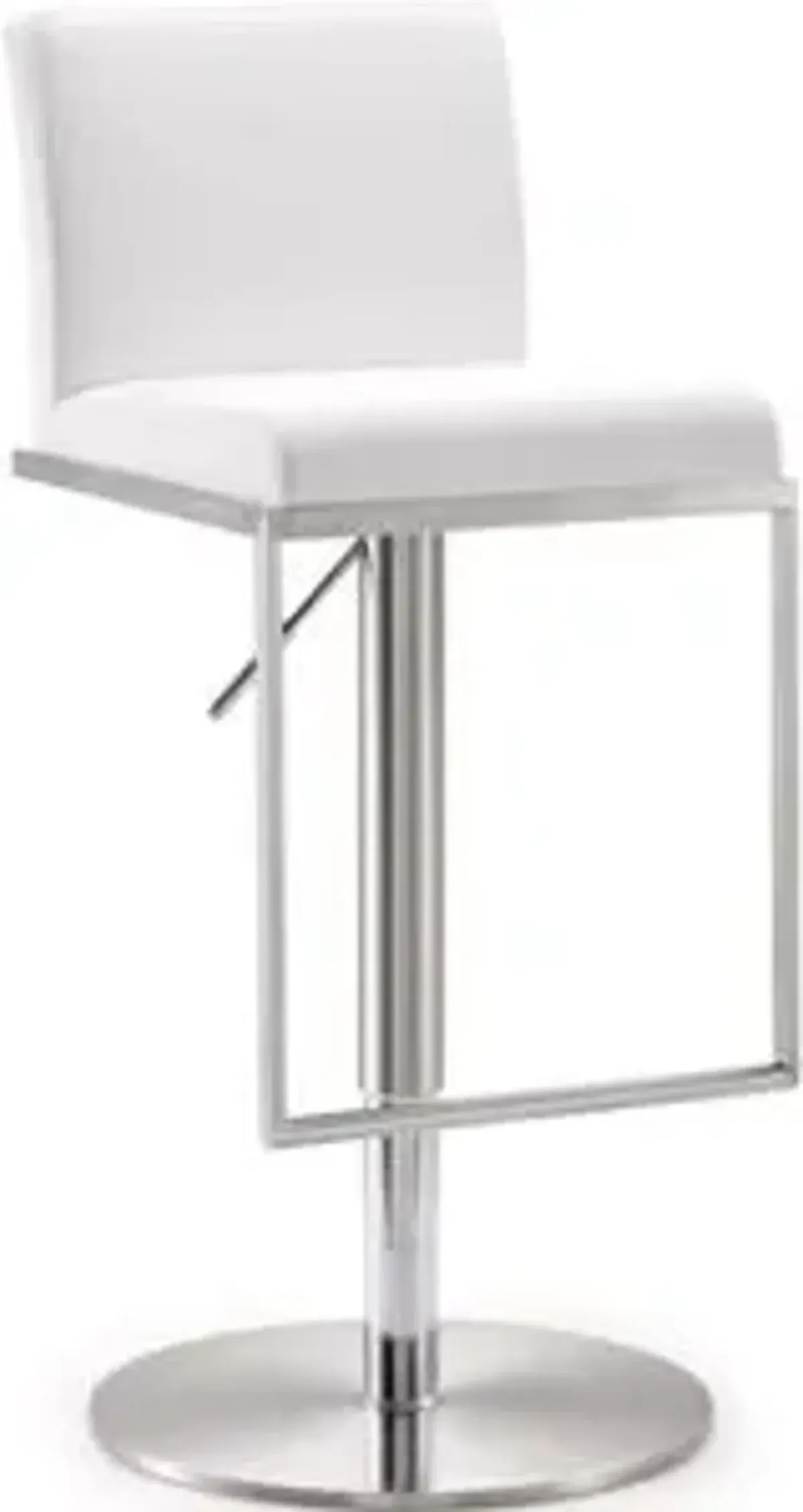 Amalfi White Performance Vegan Leather Adjustable Stool