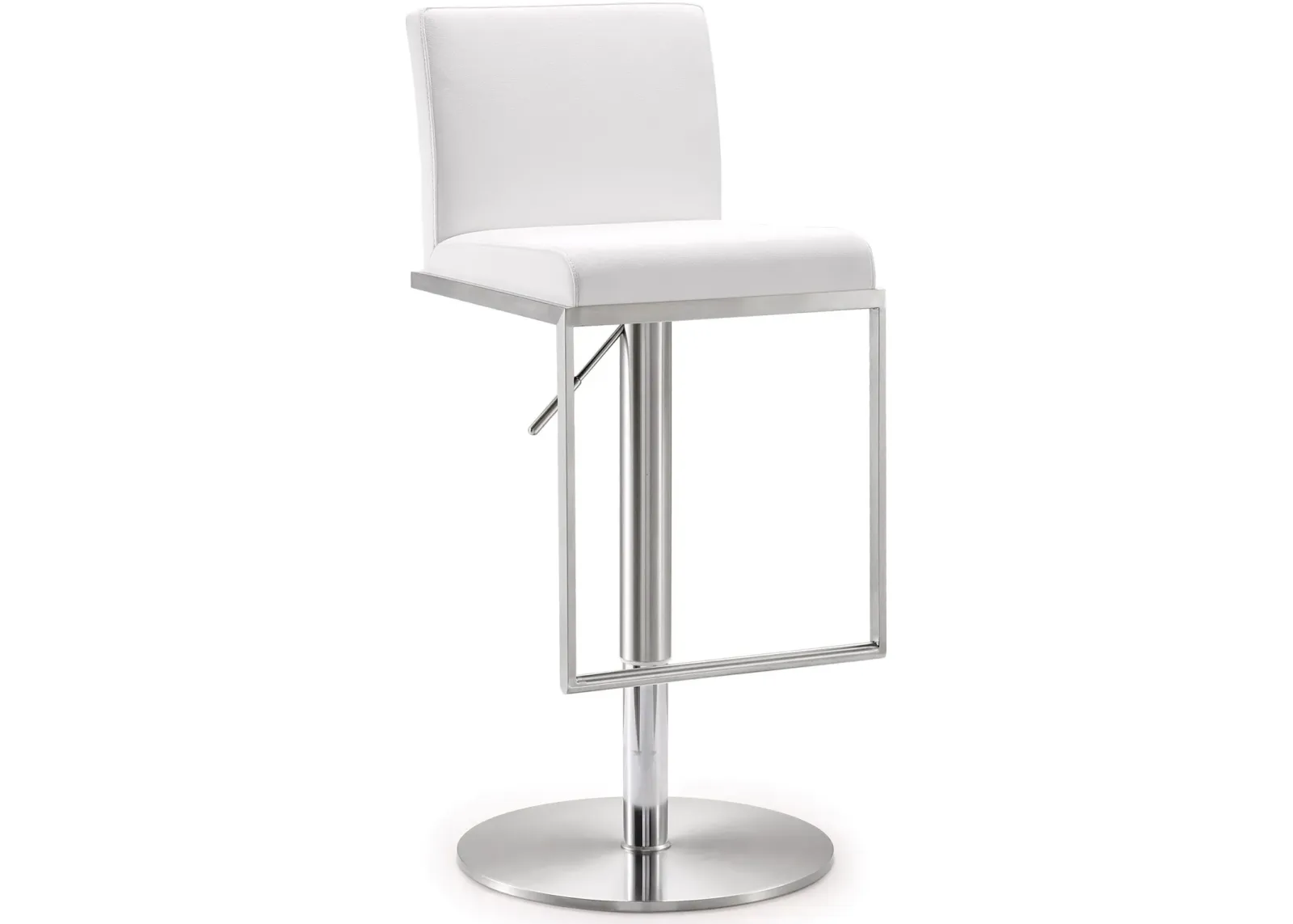 Amalfi White Performance Vegan Leather Adjustable Stool