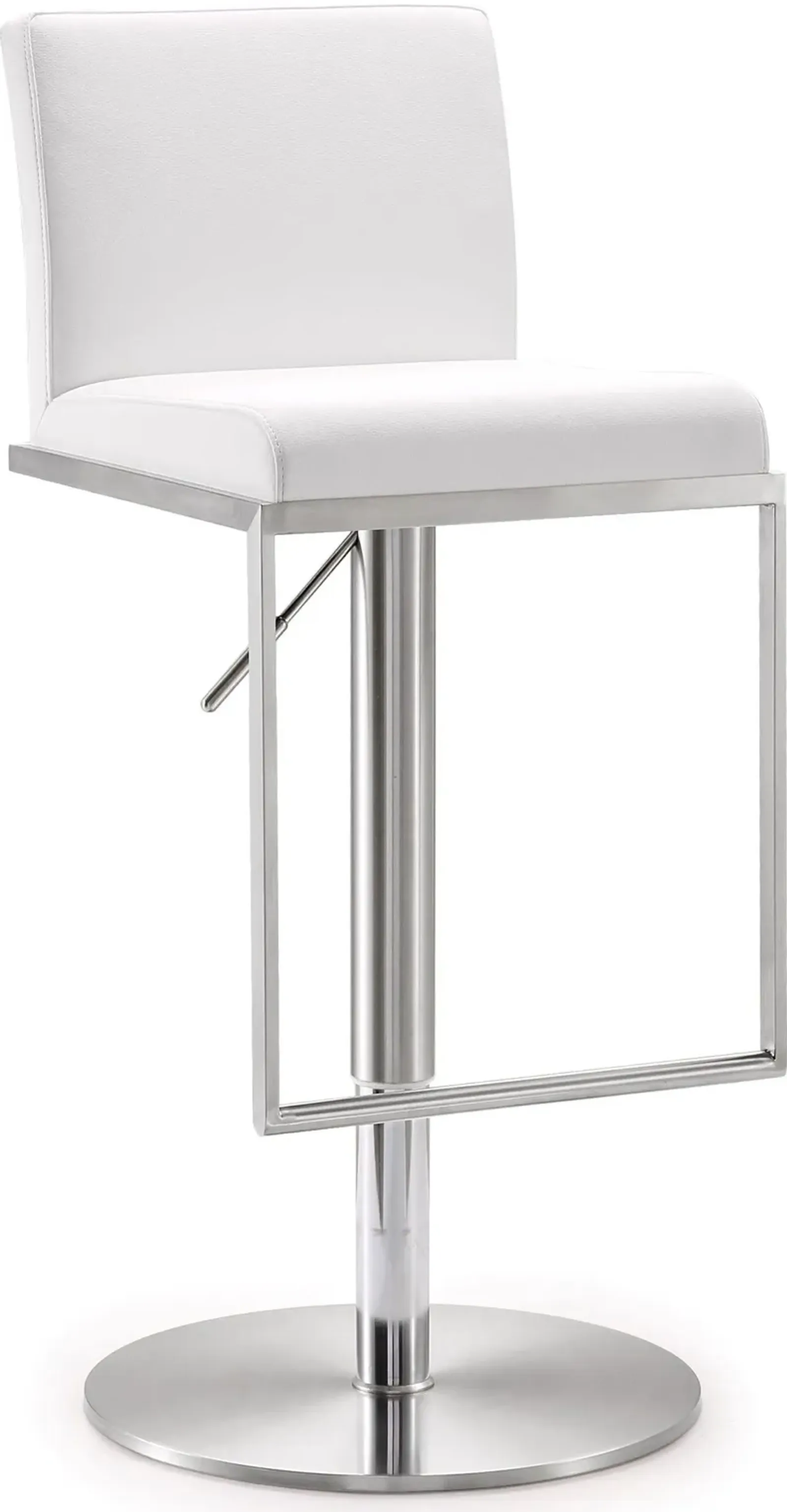 Amalfi White Performance Vegan Leather Adjustable Stool