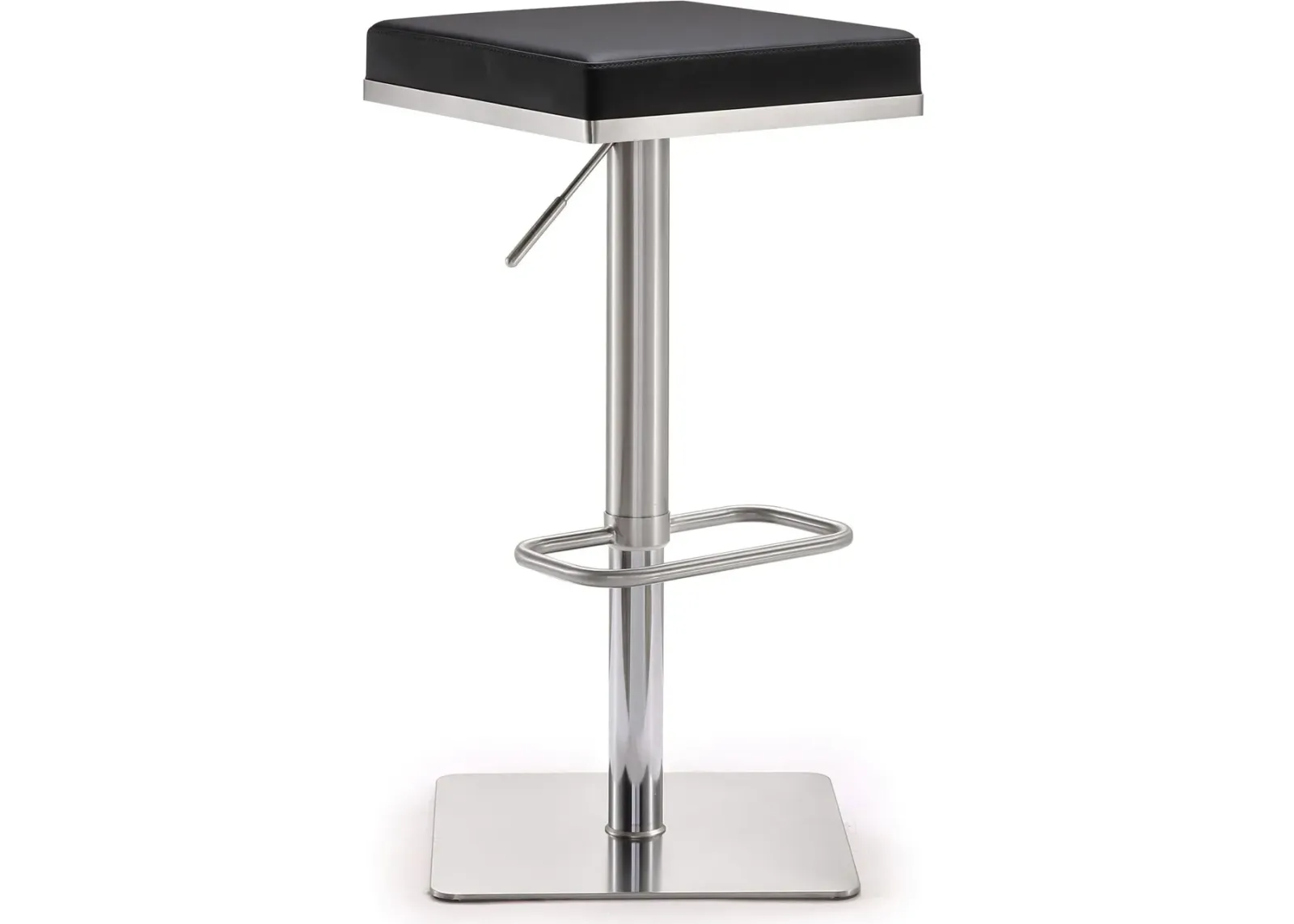 Bari Black Stainless Steel Adjustable Barstool