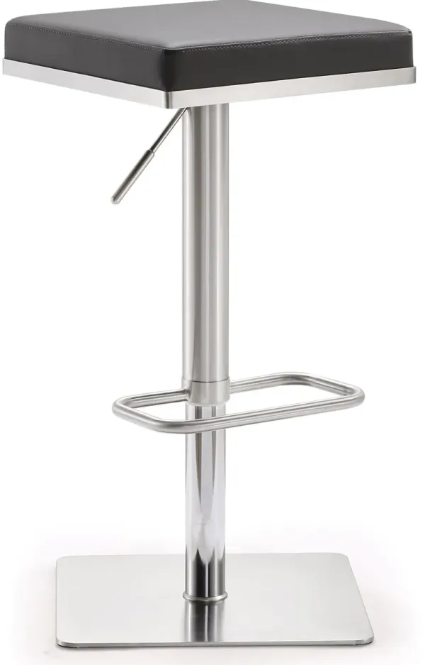 Bari Grey Stainless Steel Adjustable Barstool