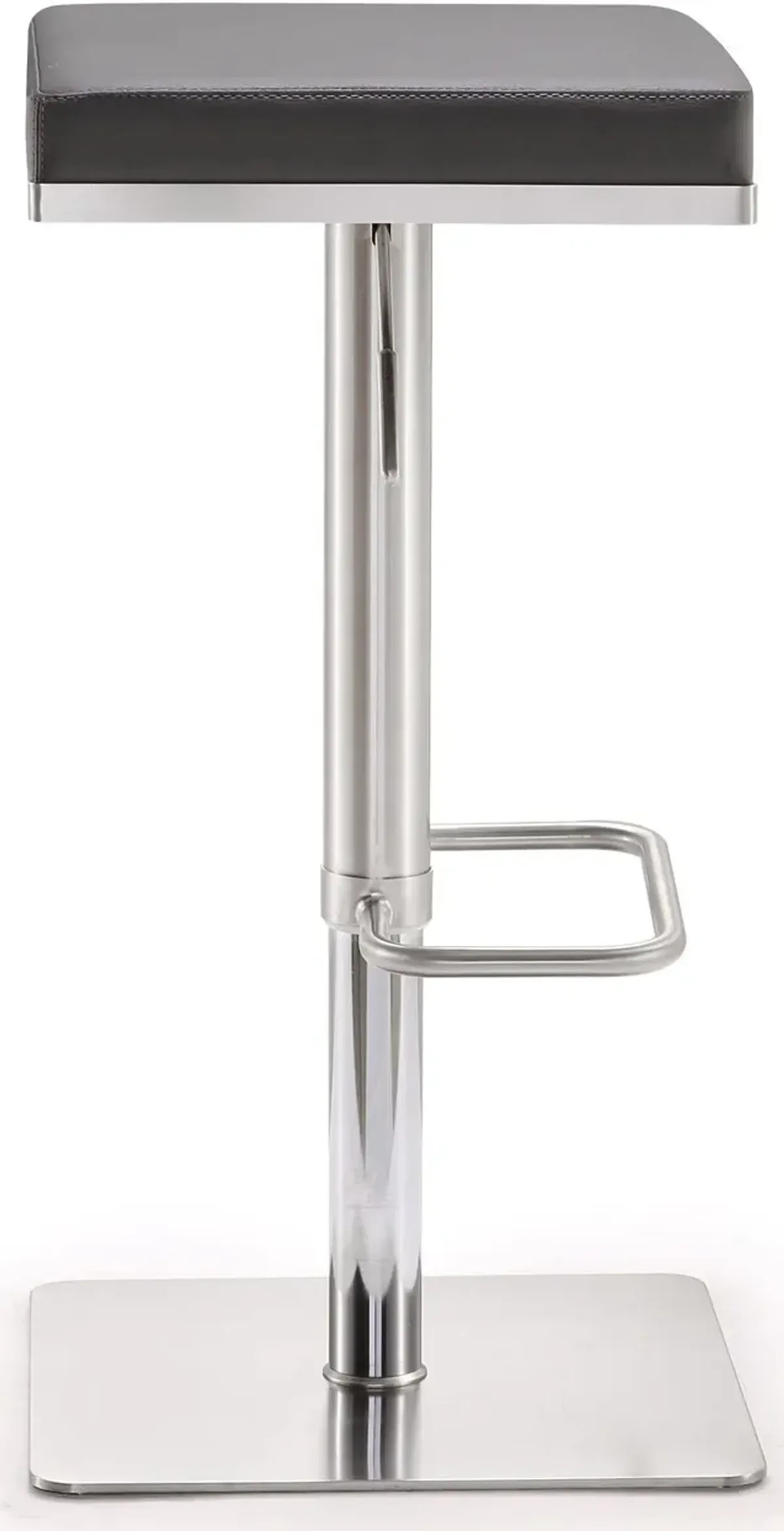 Bari Grey Stainless Steel Adjustable Barstool