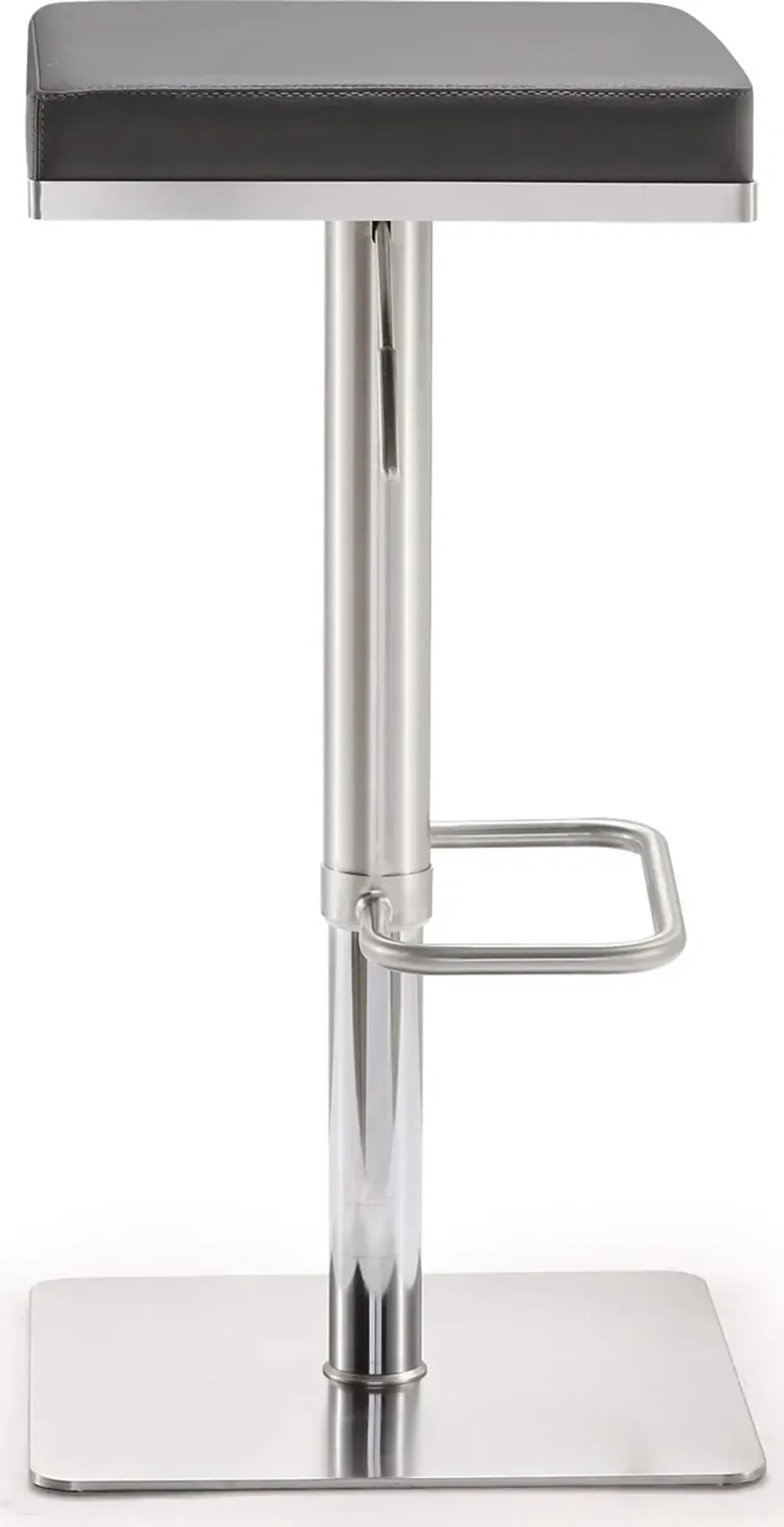 Bari Grey Stainless Steel Adjustable Barstool
