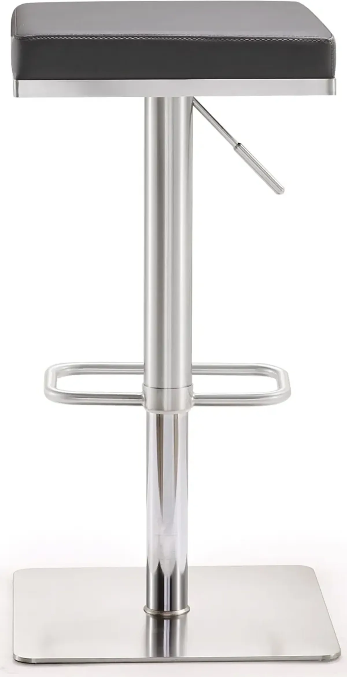 Bari Grey Stainless Steel Adjustable Barstool