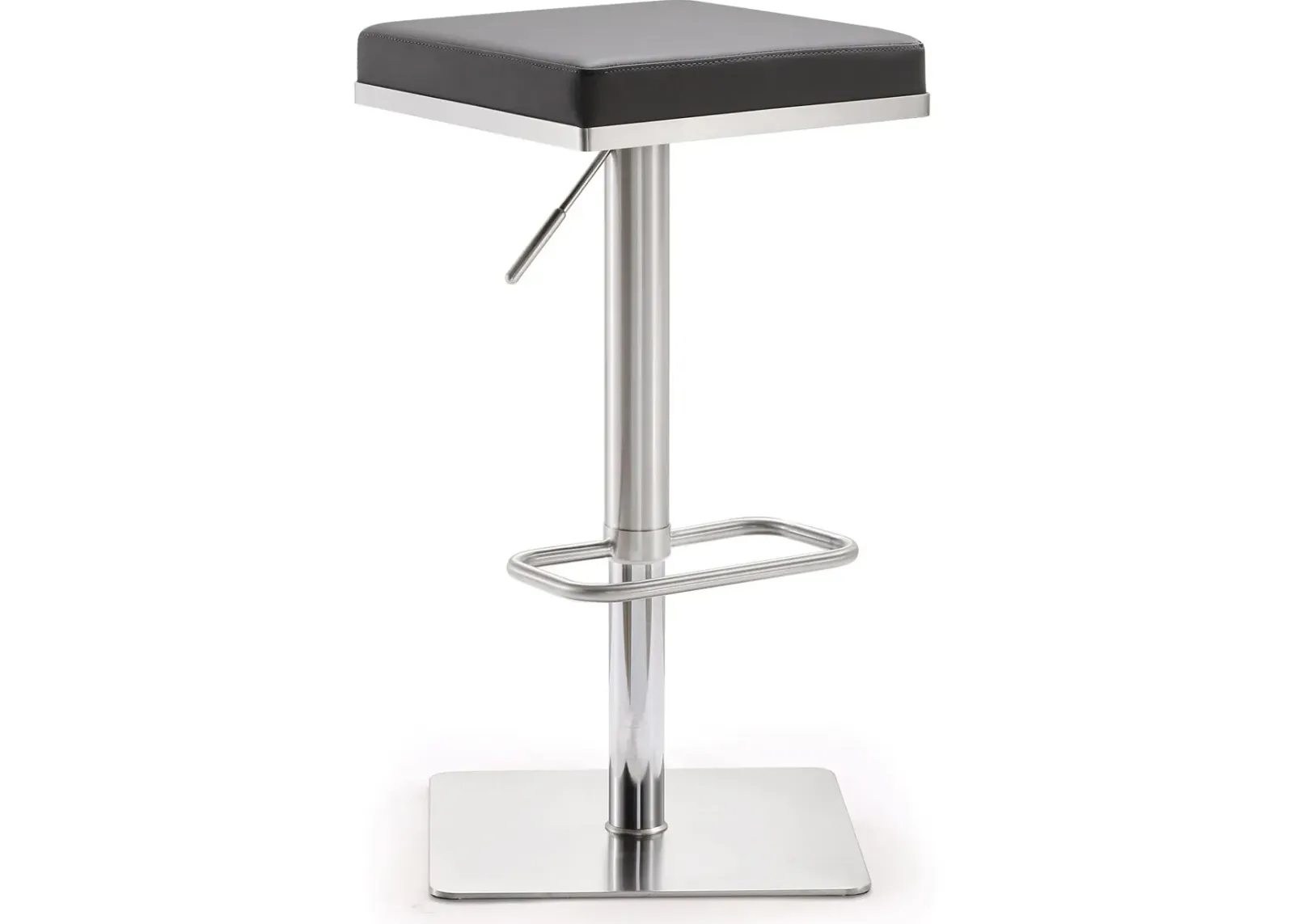 Bari Grey Stainless Steel Adjustable Barstool