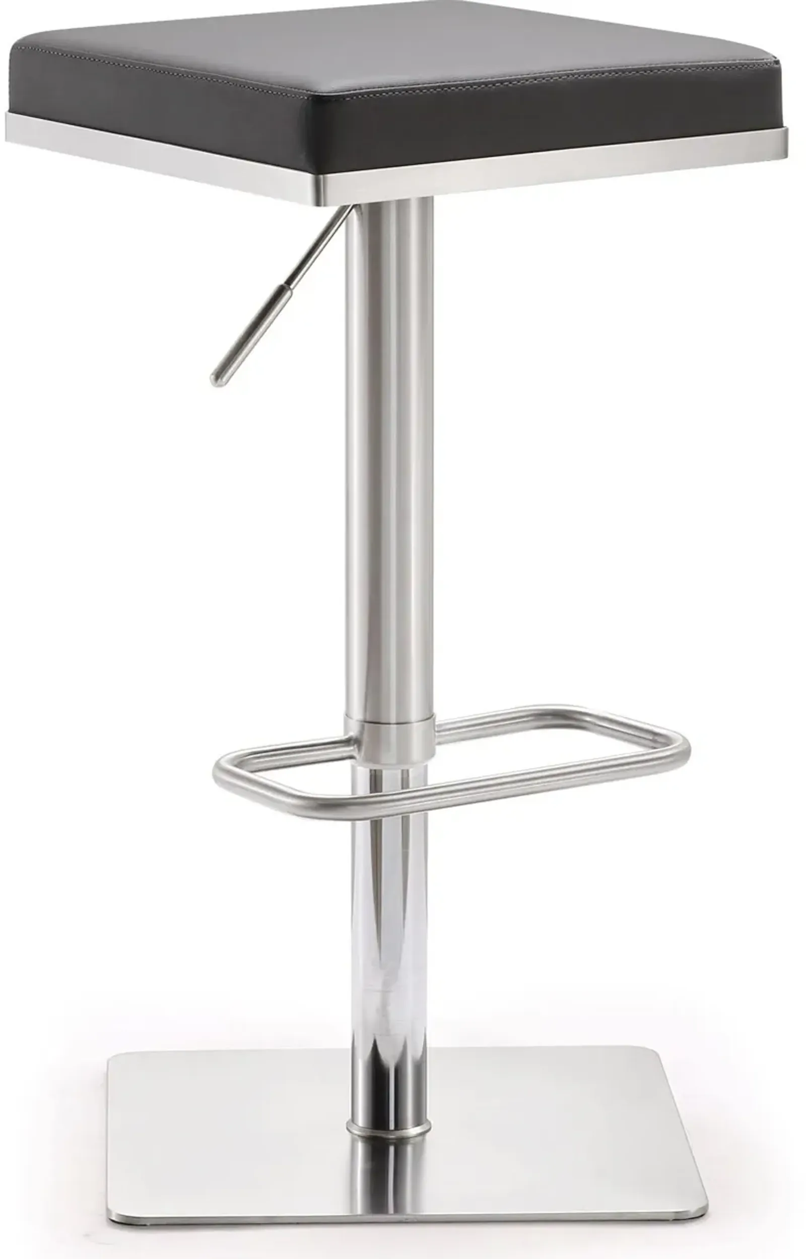 Bari Grey Stainless Steel Adjustable Barstool