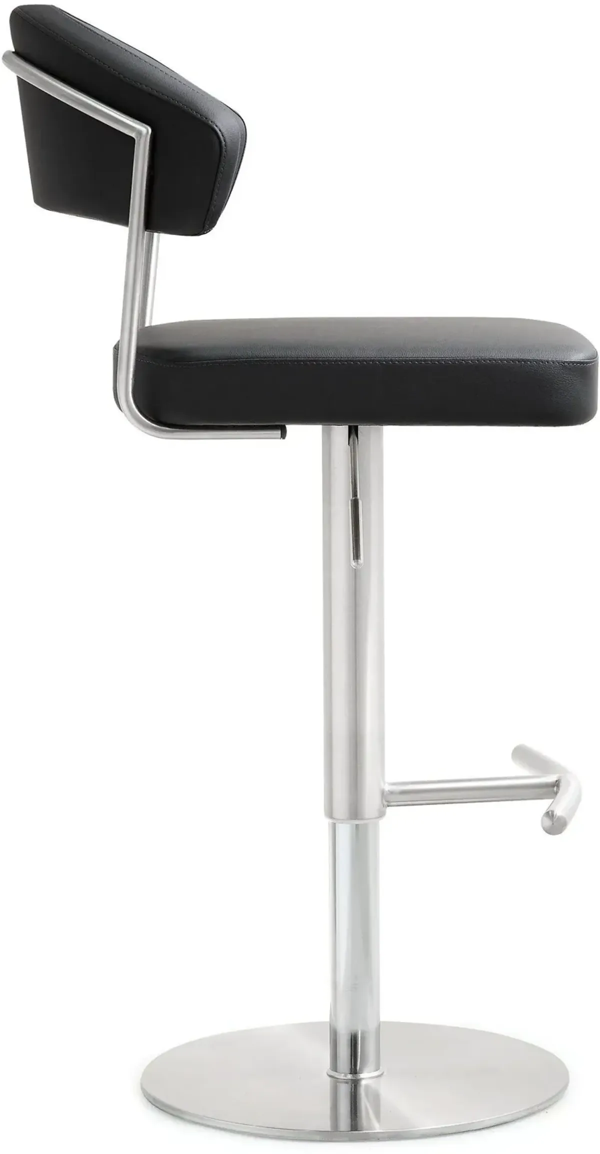 Cosmo Black Performance Vegan Leather and Stainless Steel Barstool