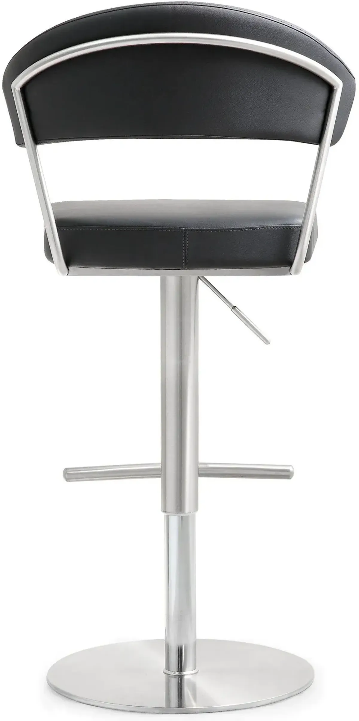 Cosmo Black Performance Vegan Leather and Stainless Steel Barstool