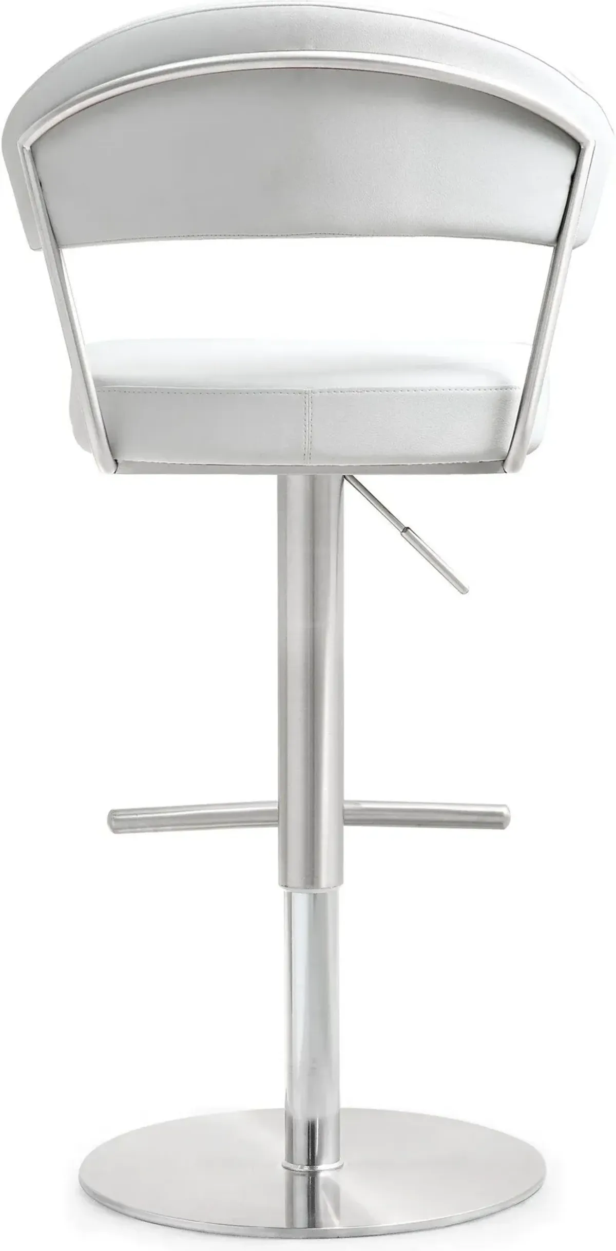 Cosmo White Performance Vegan Leather and Stainless Steel Barstool