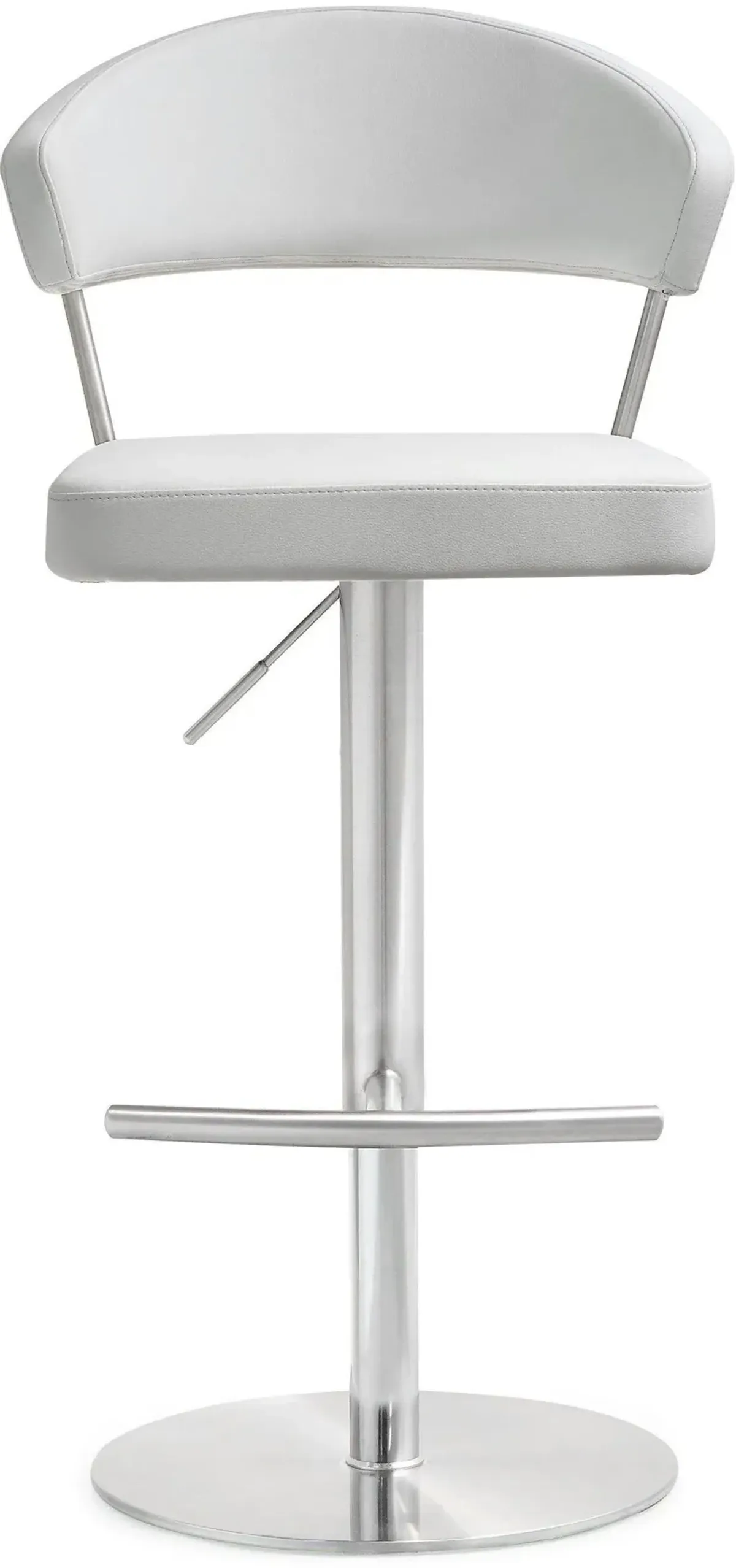 Cosmo White Performance Vegan Leather and Stainless Steel Barstool