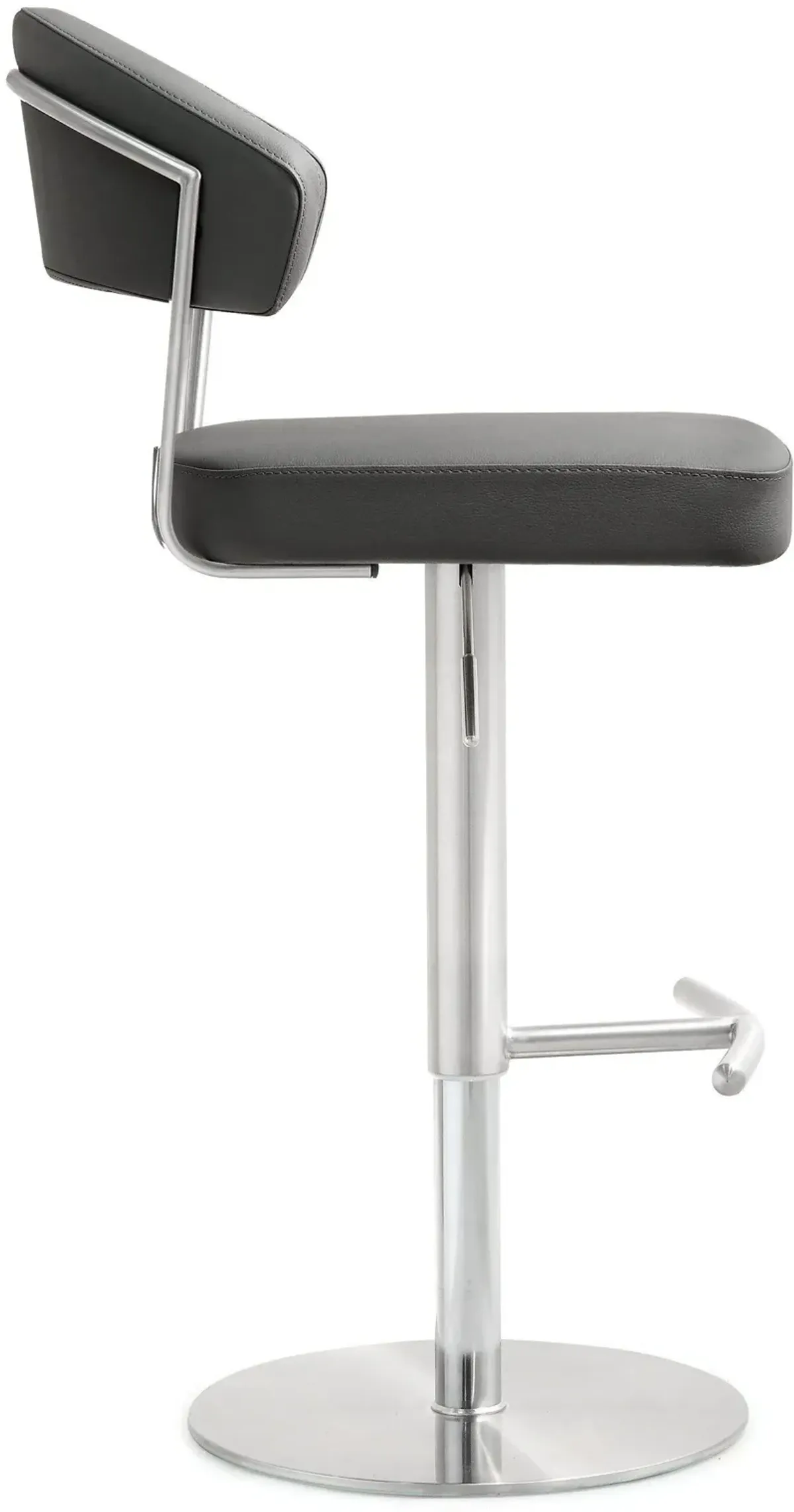 Cosmo Grey Performance Vegan Leather and Stainless Steel Barstool