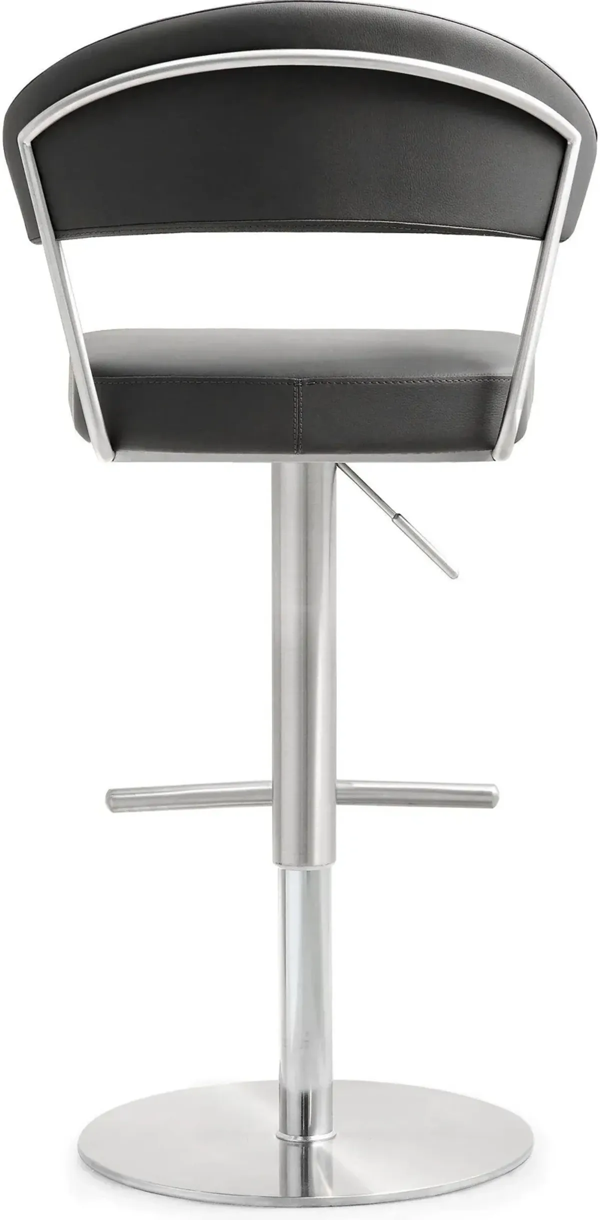 Cosmo Grey Performance Vegan Leather and Stainless Steel Barstool