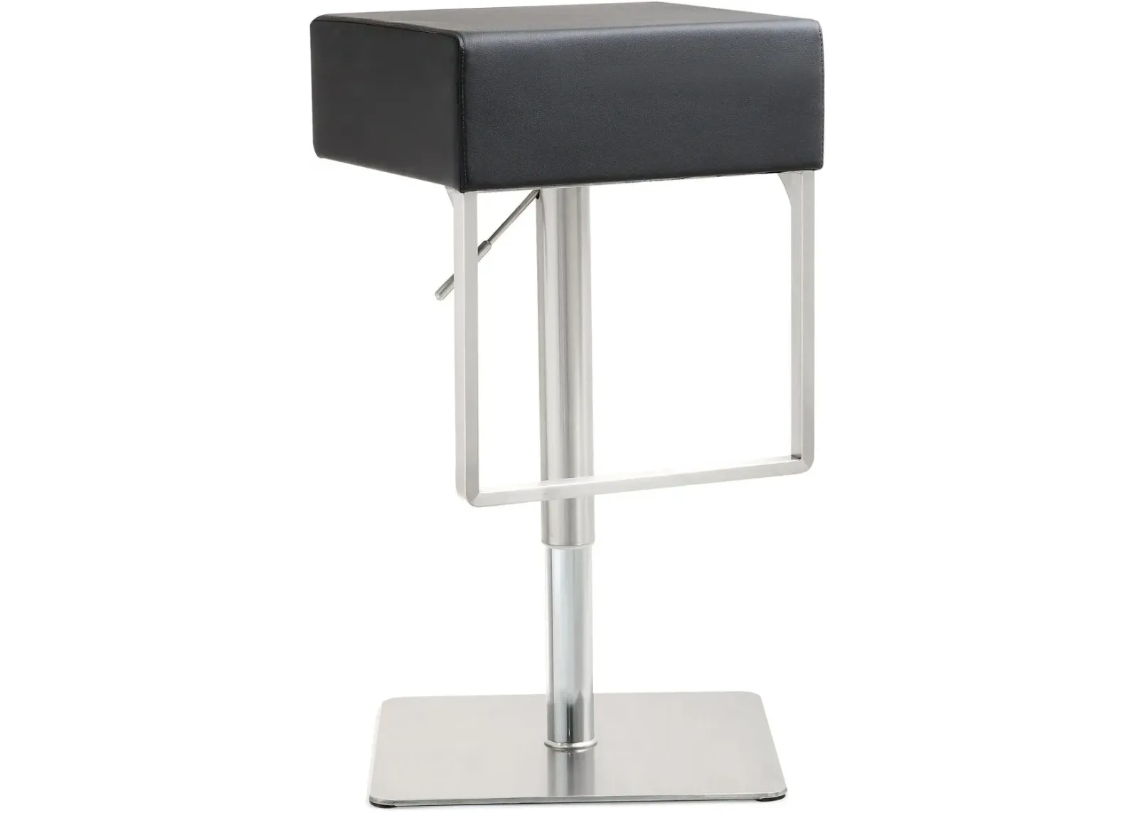 Seville Black Performance Vegan Leather and Stainless Steel Adjustable Barstool