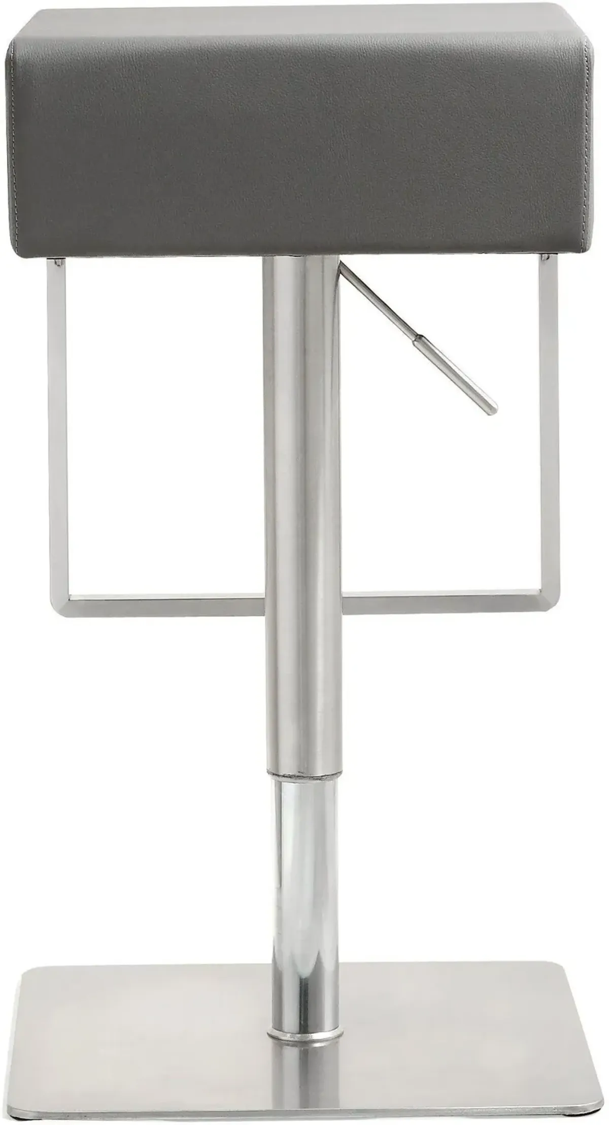 Seville Grey Performance Vegan Leather and Stainless Steel Adjustable Barstool