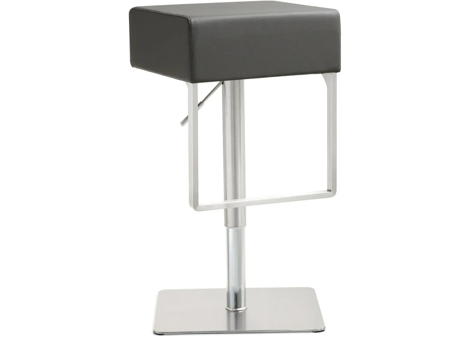 Seville Grey Performance Vegan Leather and Stainless Steel Adjustable Barstool