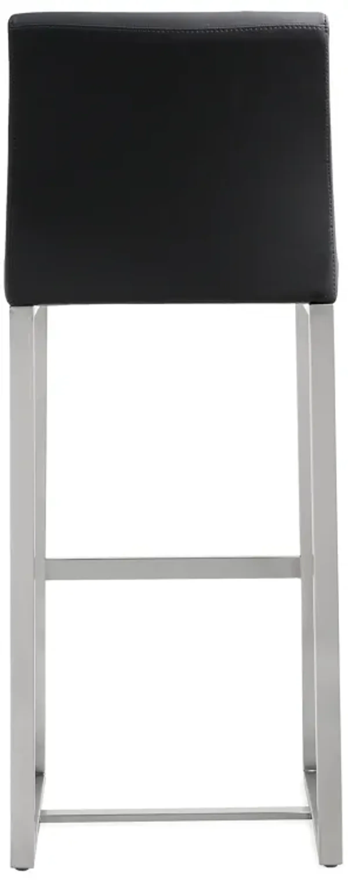 Denmark Black Performance Vegan Leather and Stainless Steel Barstool - Set of 2