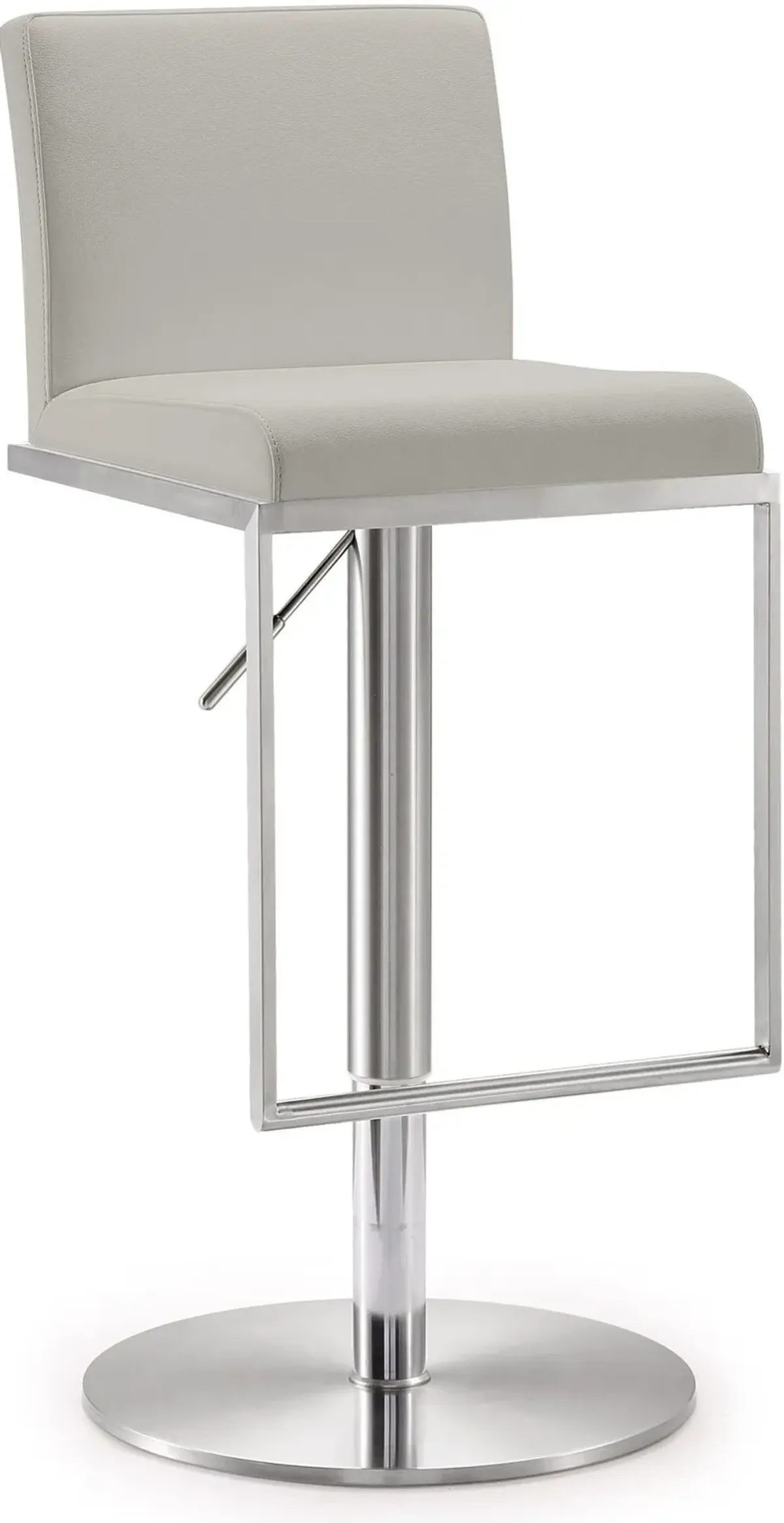 Amalfi Light Grey Performance Vegan Leather Stool