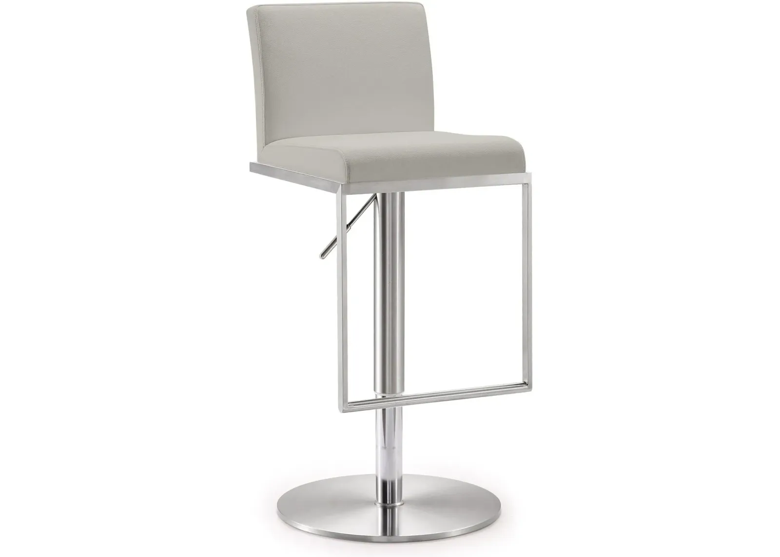 Amalfi Light Grey Performance Vegan Leather Stool