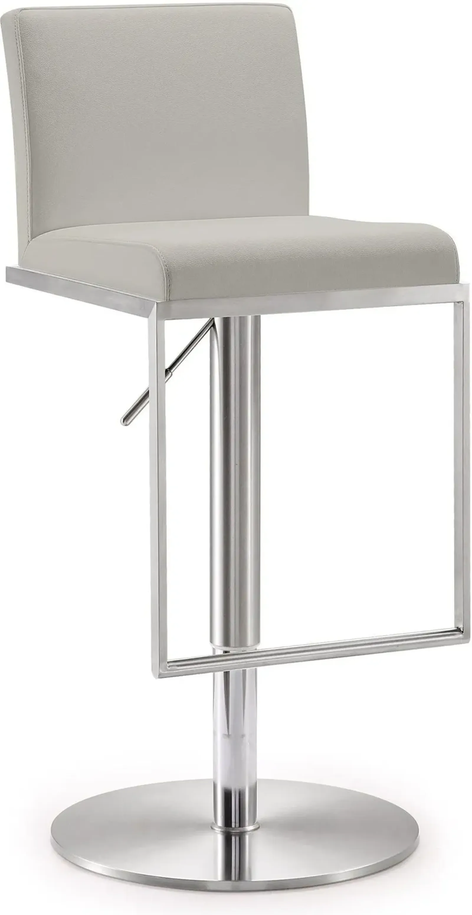 Amalfi Light Grey Performance Vegan Leather Stool