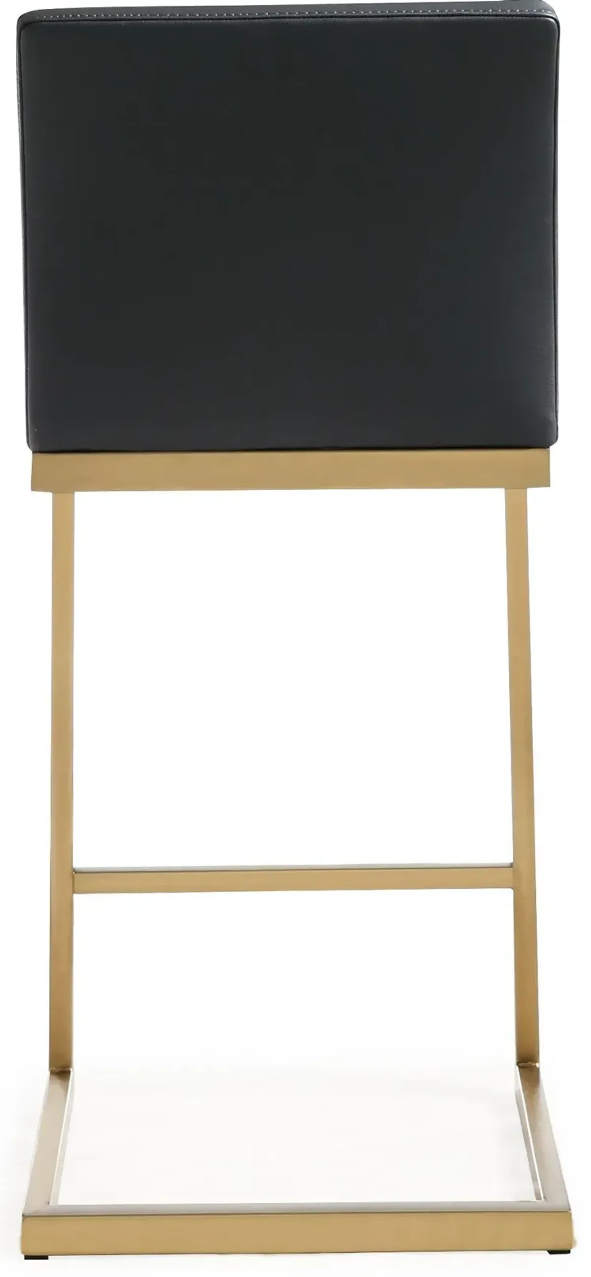 Parma Black Performance Vegan Leather and Gold Steel Counter Stool - Set of 2