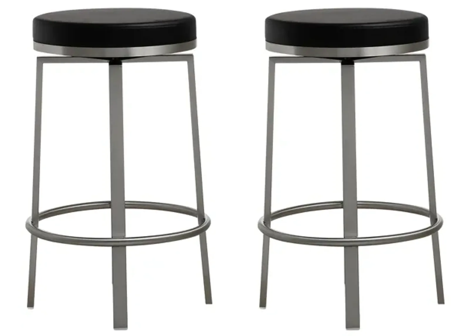 Pratt Black Swivel Counter Stool - Set of 2