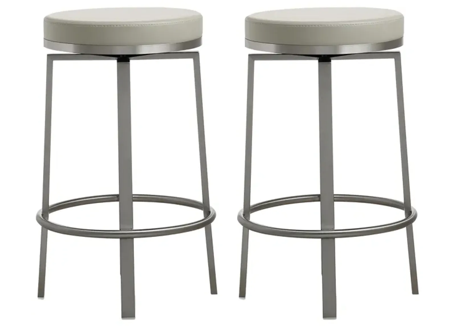 Pratt Light Grey Swivel Counter Stool - Set of 2