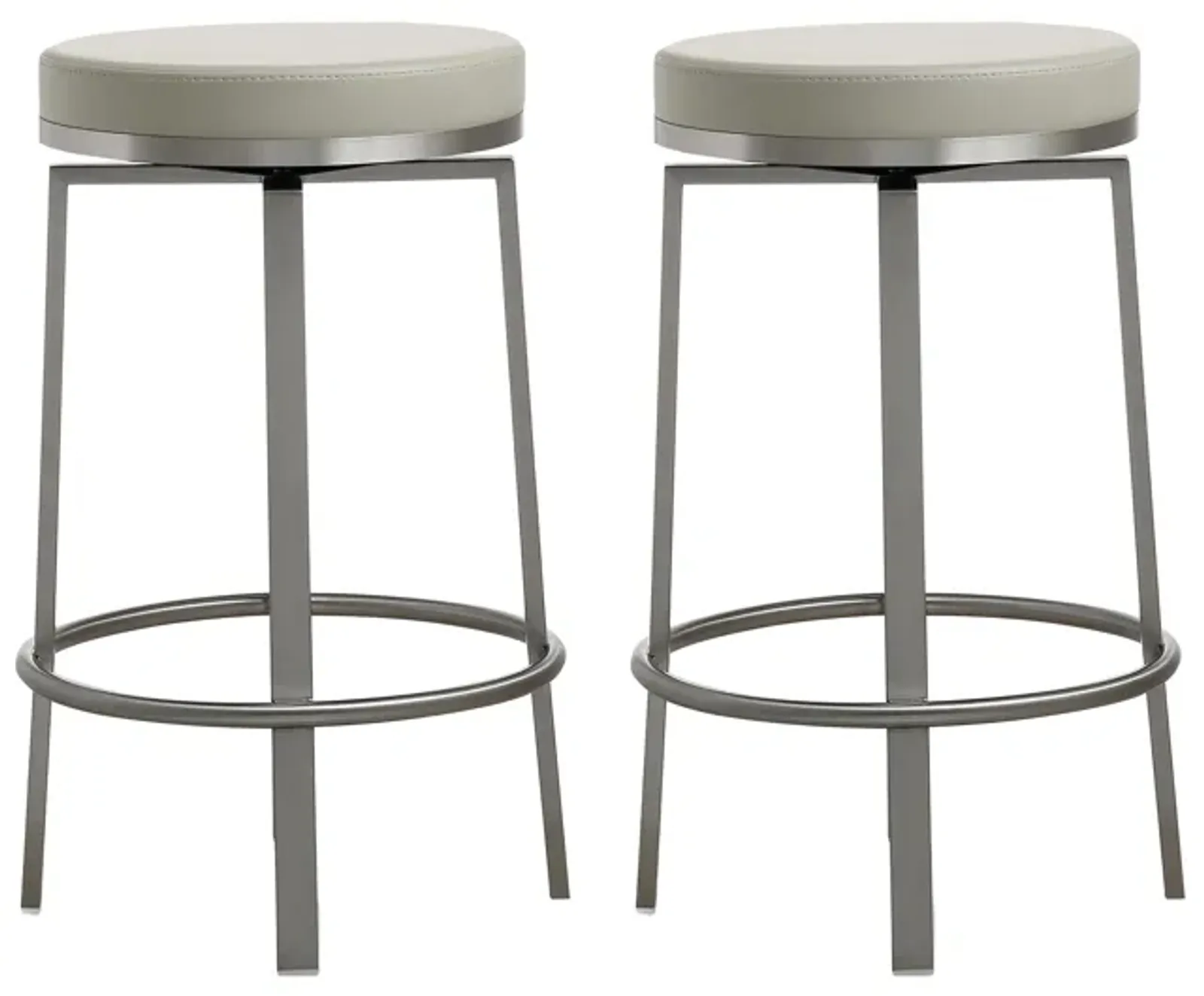 Pratt Light Grey Swivel Counter Stool - Set of 2