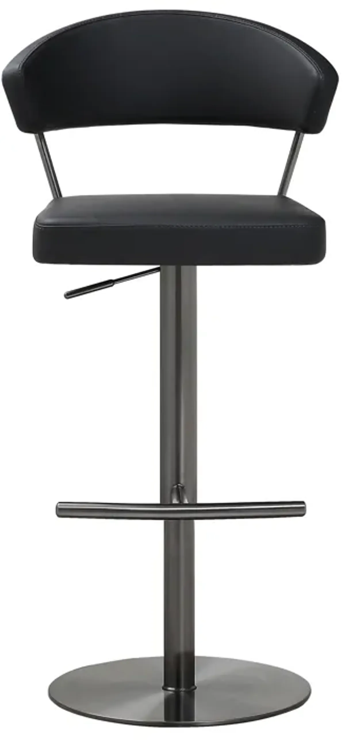 Cosmo Black Performance Vegan Leather on Black Steel Barstool