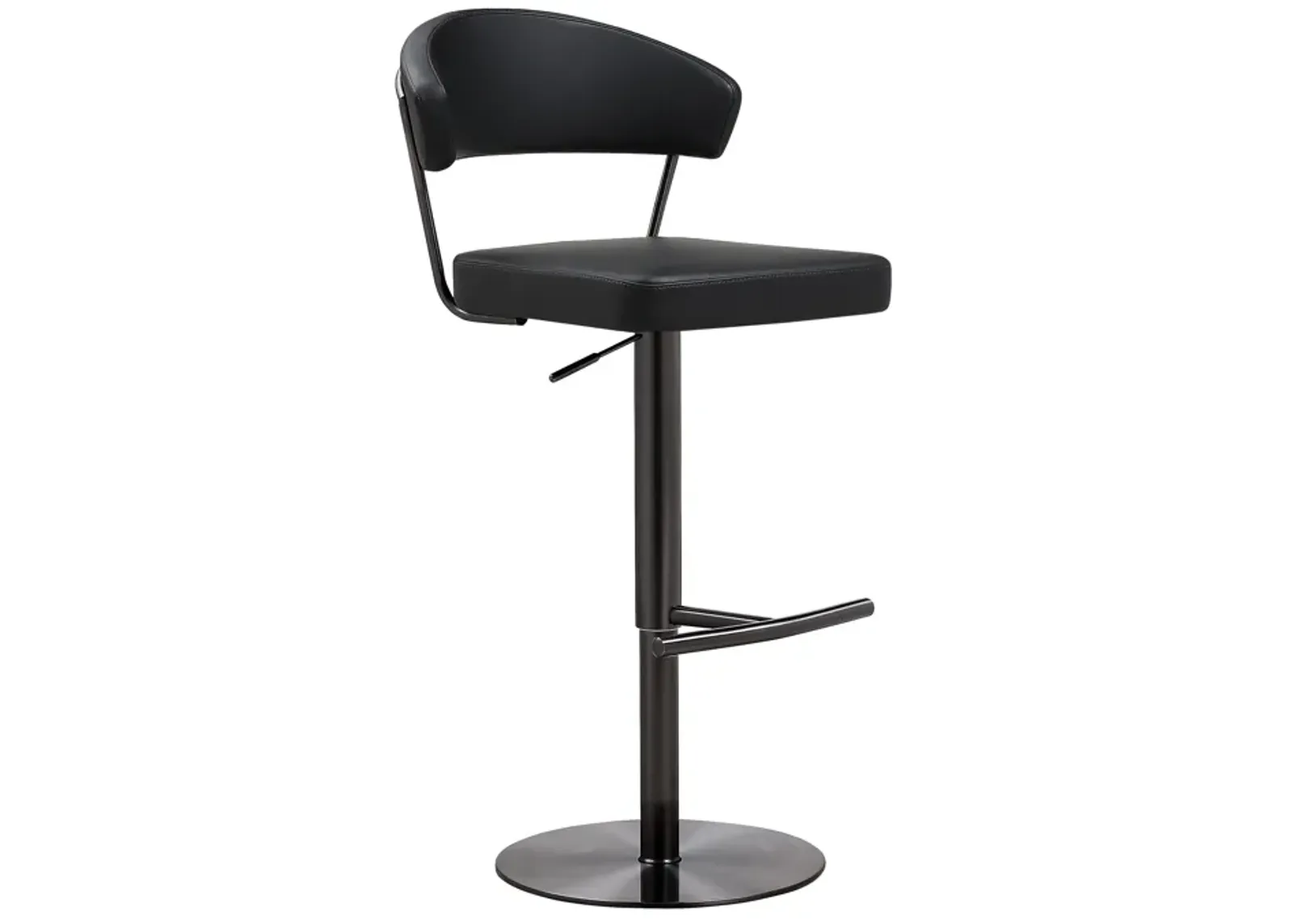 Cosmo Black Performance Vegan Leather on Black Steel Barstool