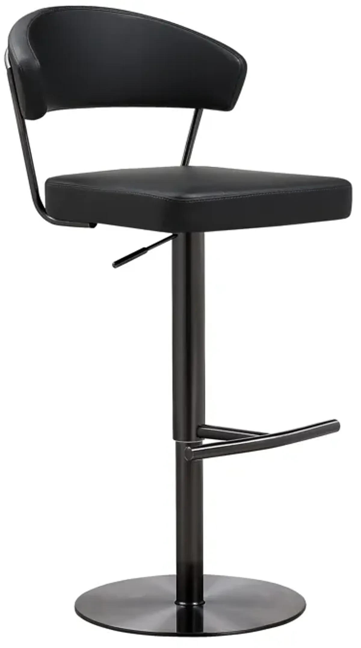 Cosmo Black Performance Vegan Leather on Black Steel Barstool