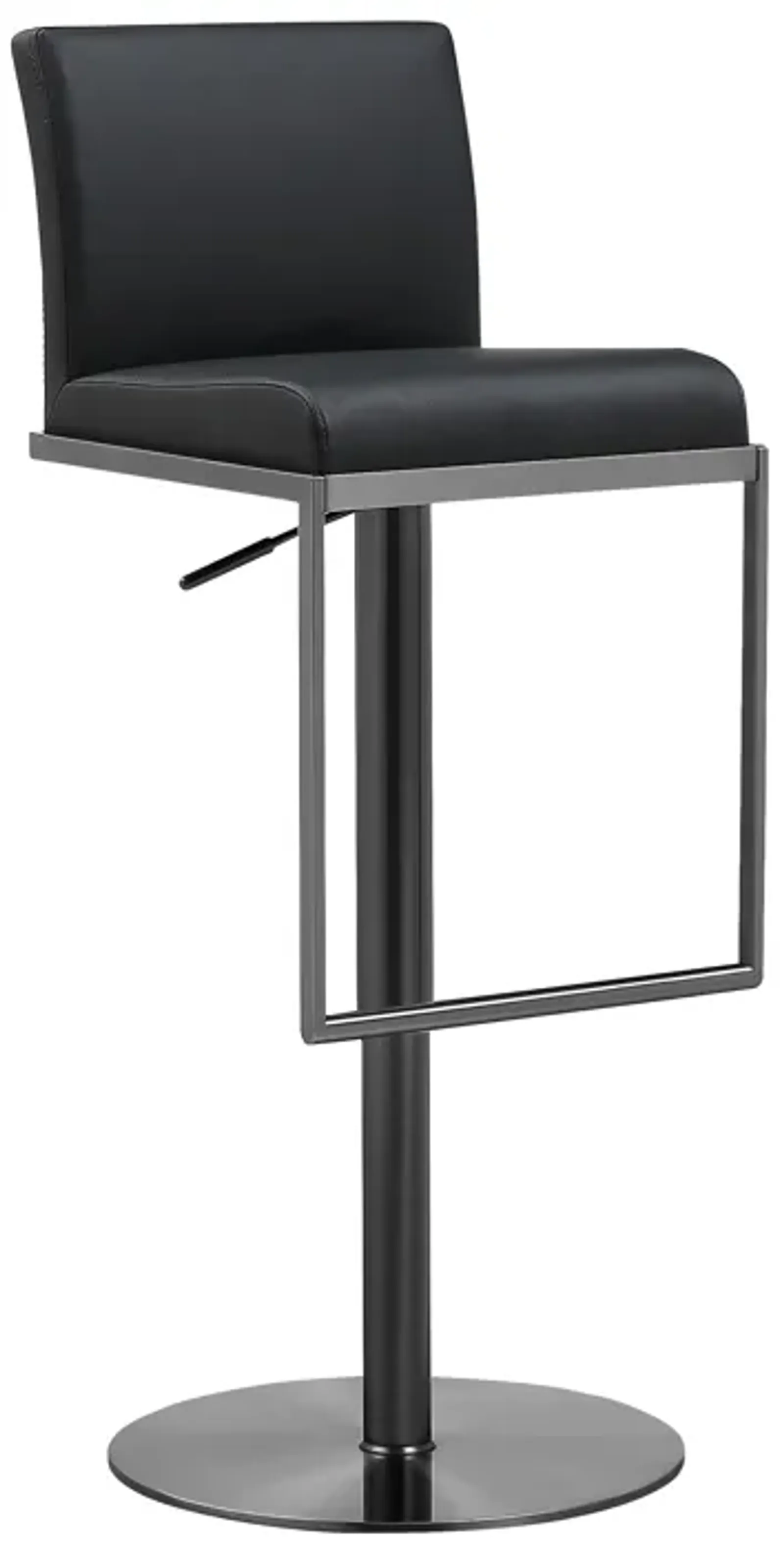 Amalfi Black Performance Vegan Leather on Black Stool