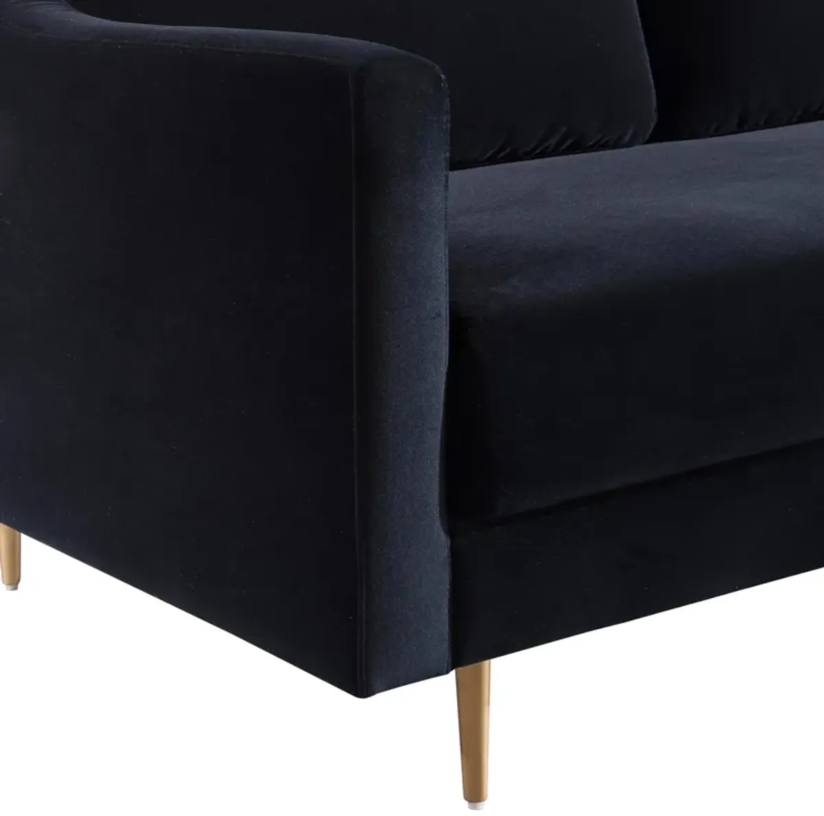 Milan Black Velvet Sofa