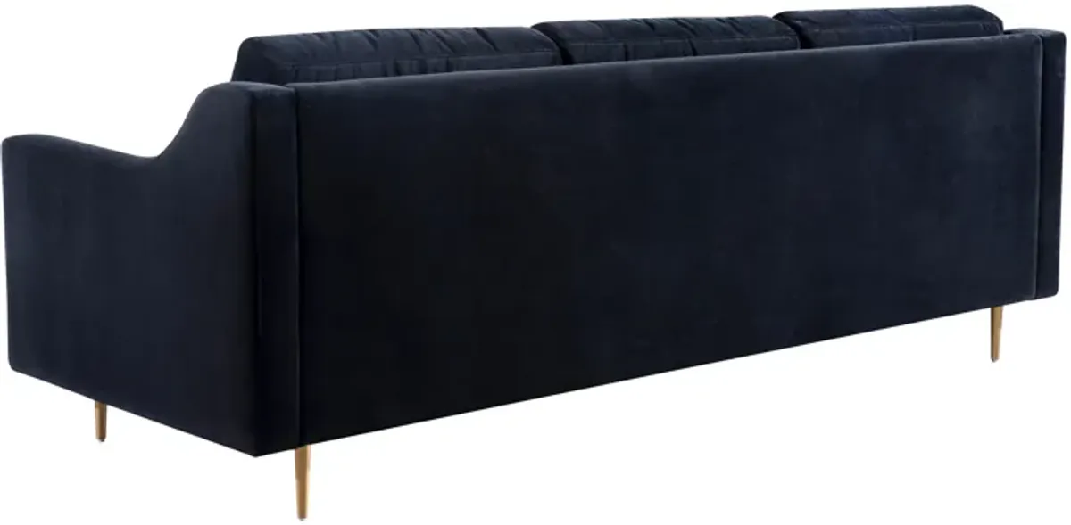 Milan Black Velvet Sofa