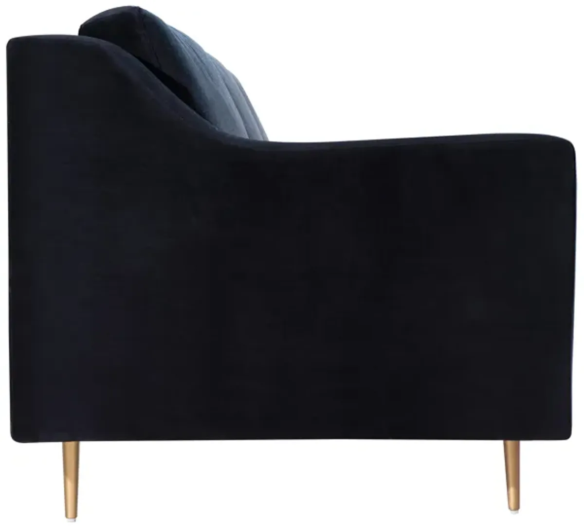 Milan Black Velvet Sofa