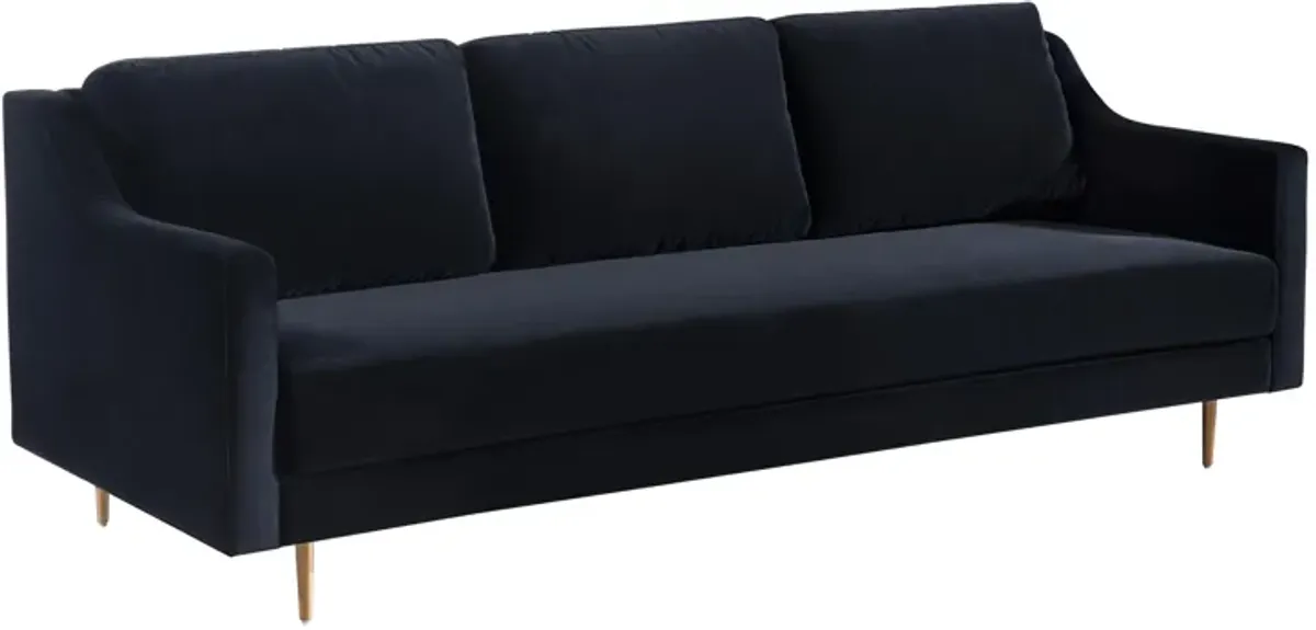 Milan Black Velvet Sofa