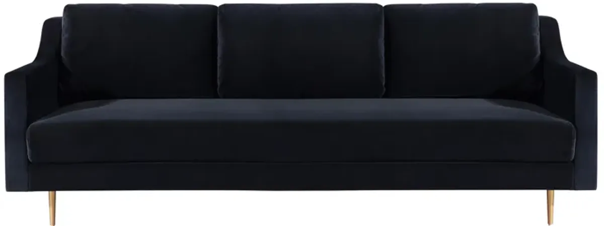 Milan Black Velvet Sofa