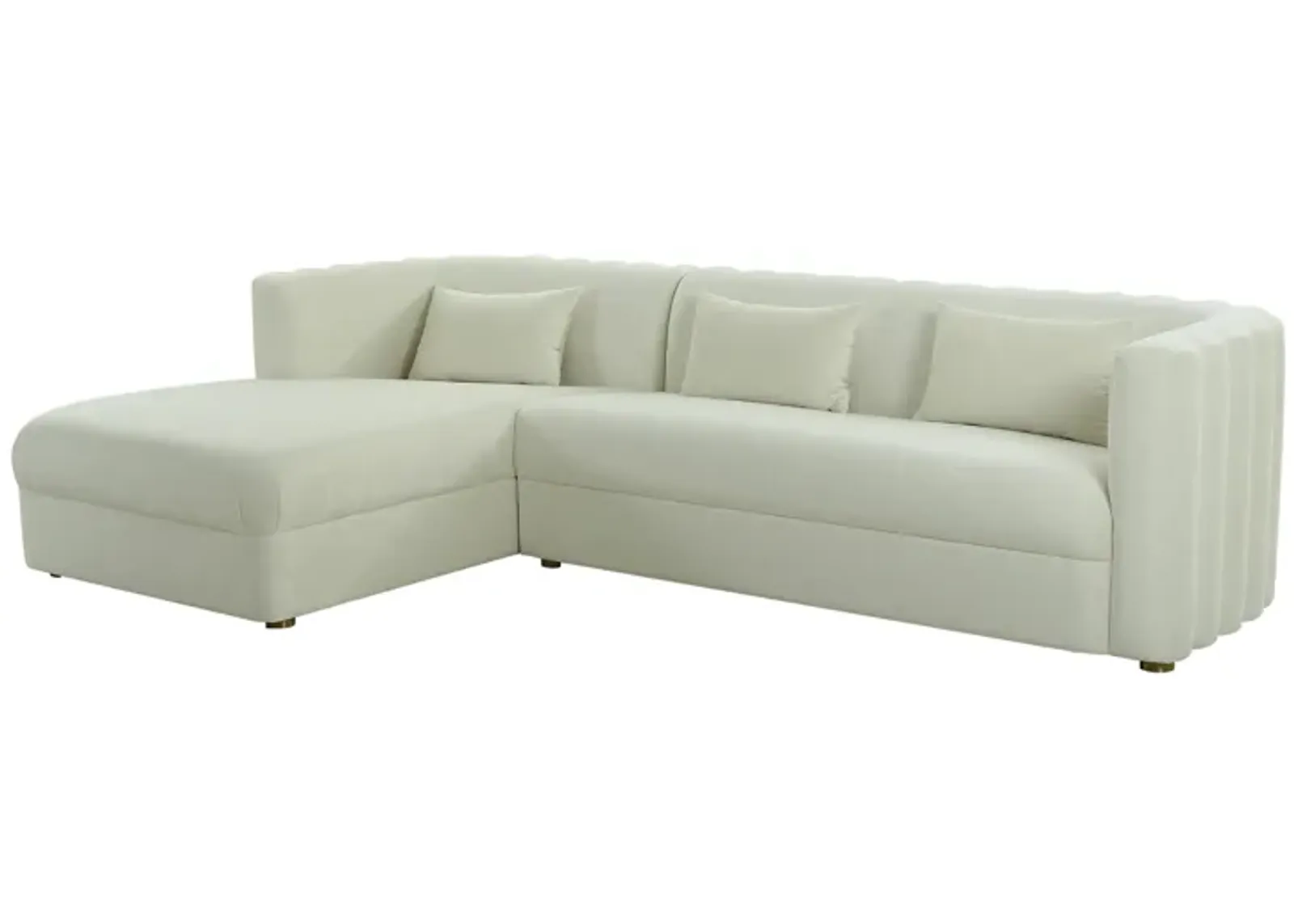 Callie Cream Velvet Sectional - LAF