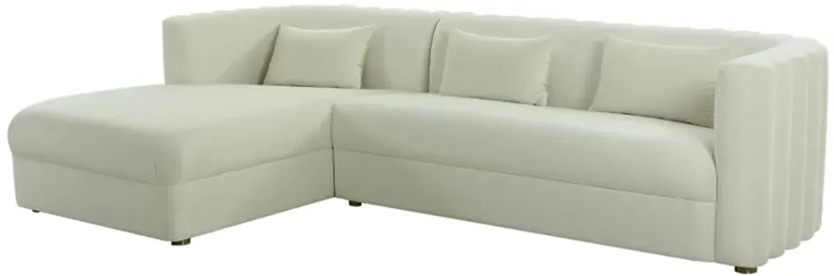 Callie Cream Velvet Sectional - LAF