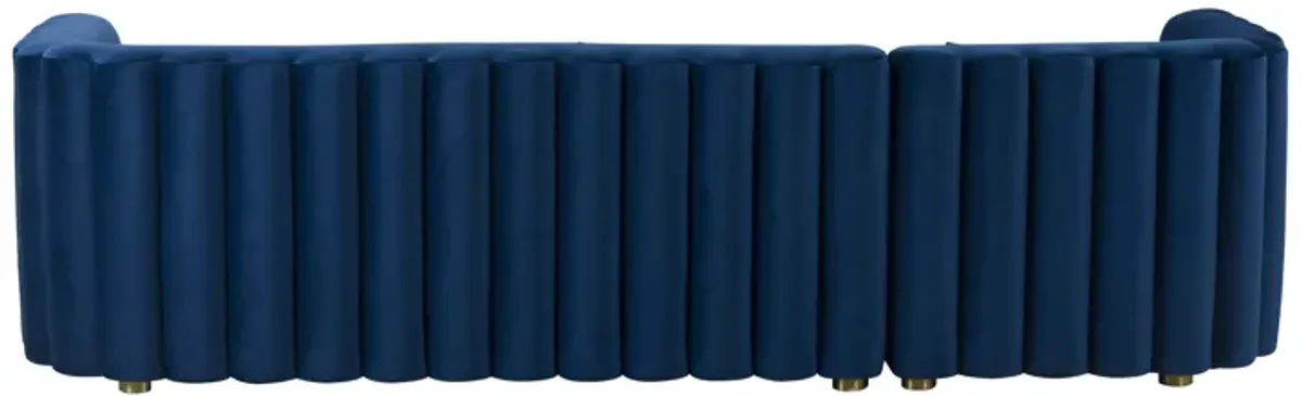 Callie Navy Velvet Sectional - LAF