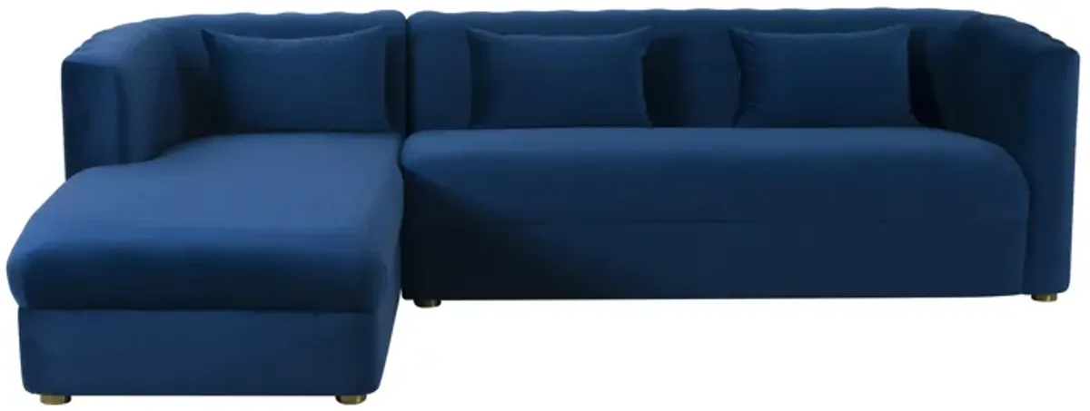 Callie Navy Velvet Sectional - LAF