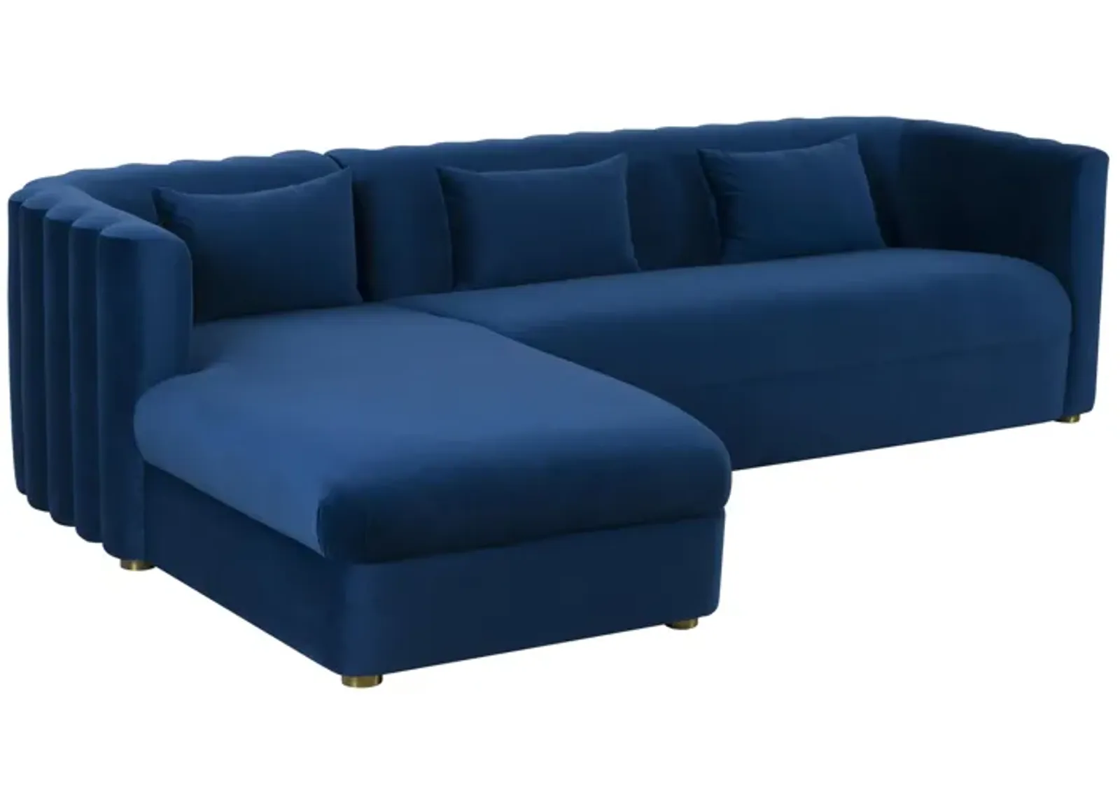 Callie Navy Velvet Sectional - LAF