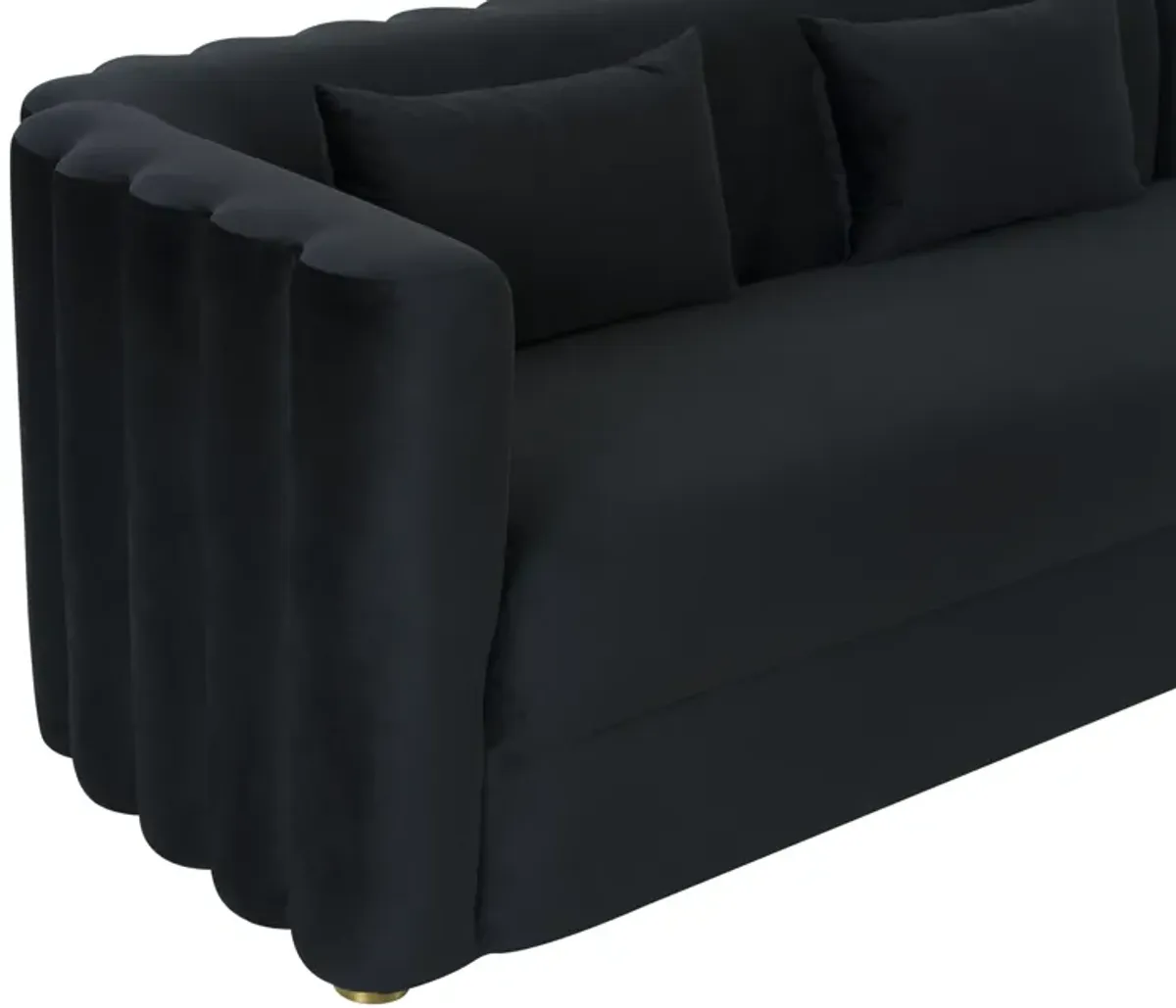 Callie Black Velvet Sectional - RAF