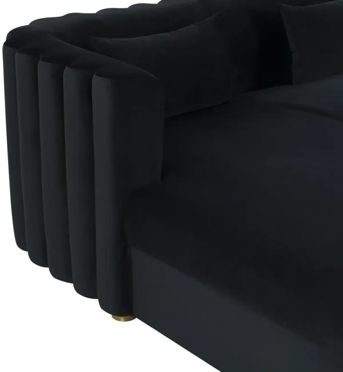 Callie Black Velvet Sectional - LAF