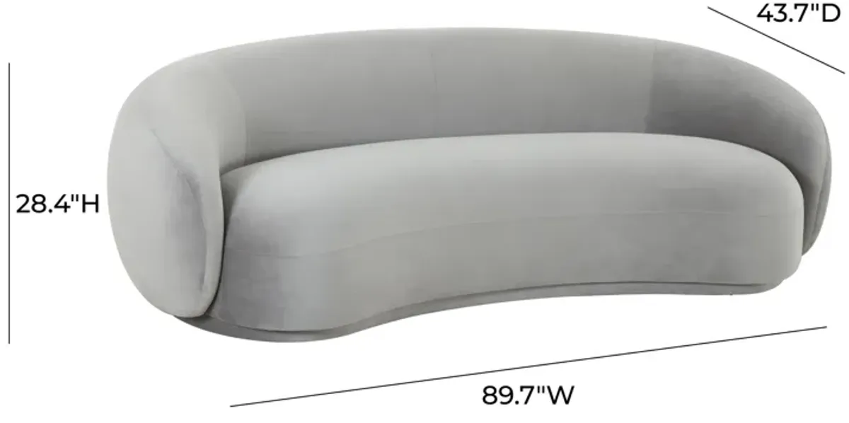 Kendall Light Grey Velvet Sofa