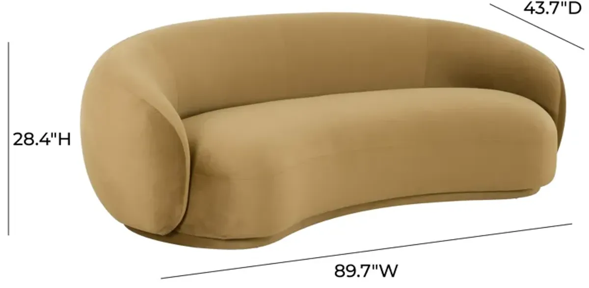 Kendall Cognac Velvet Sofa