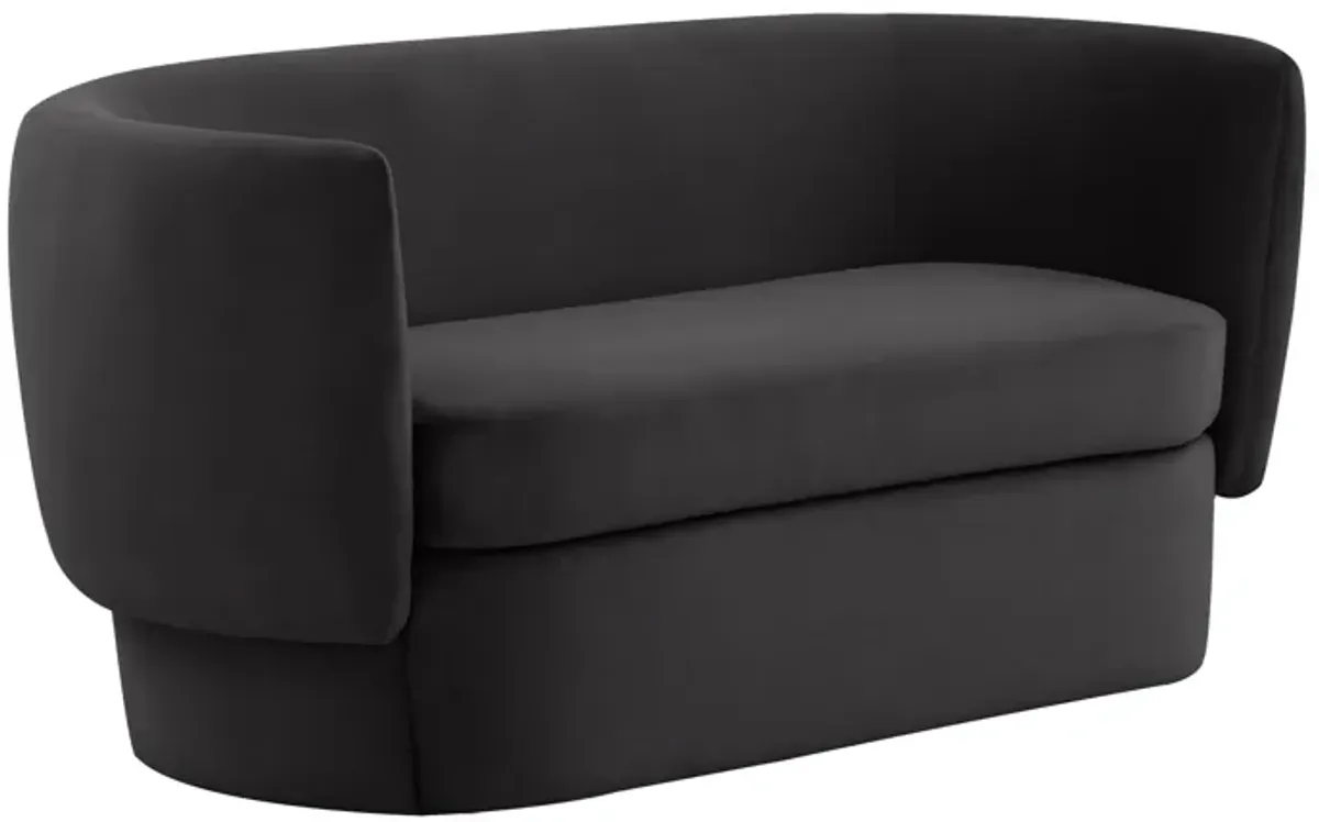 Isabella Black Velvet Loveseat