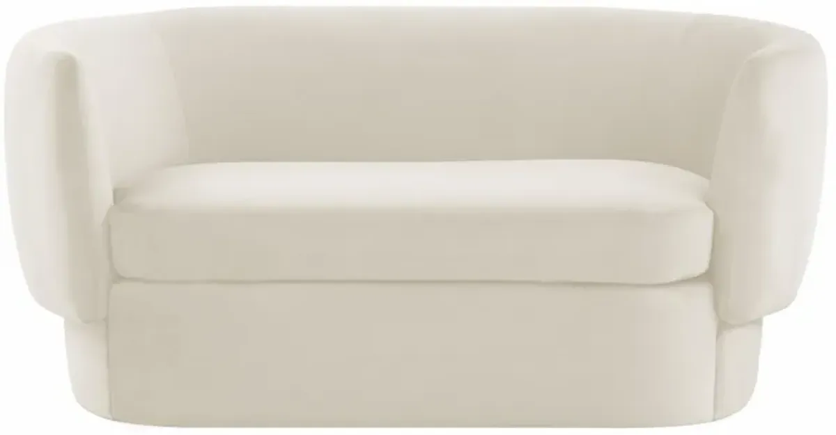 Isabella Cream Velvet Loveseat