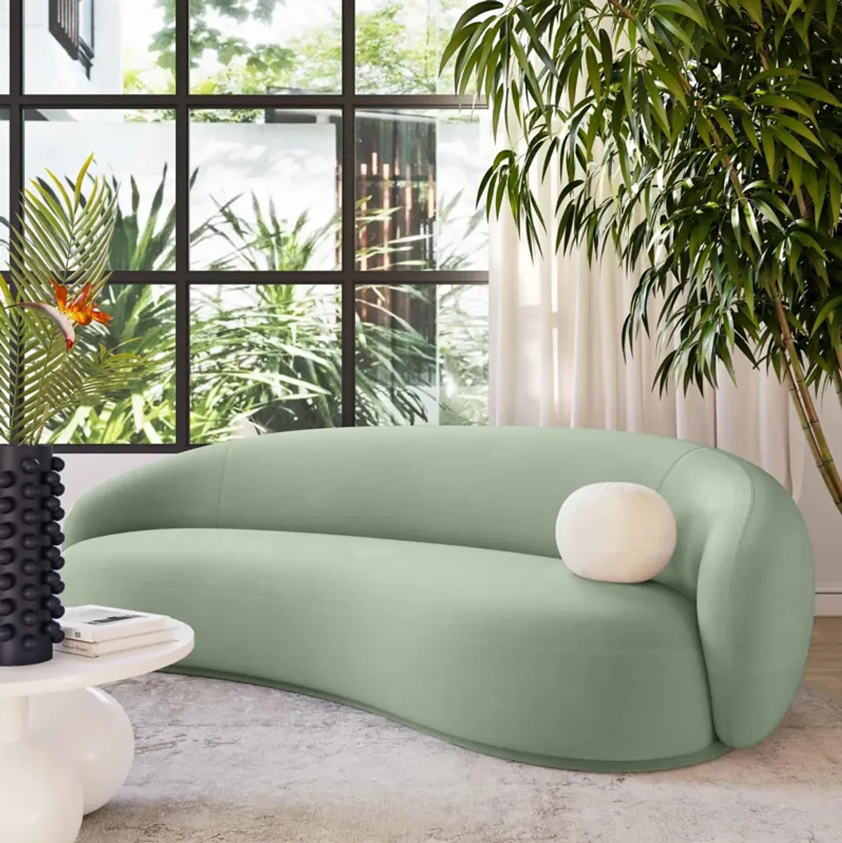 Kendall Moss Green Velvet Sofa